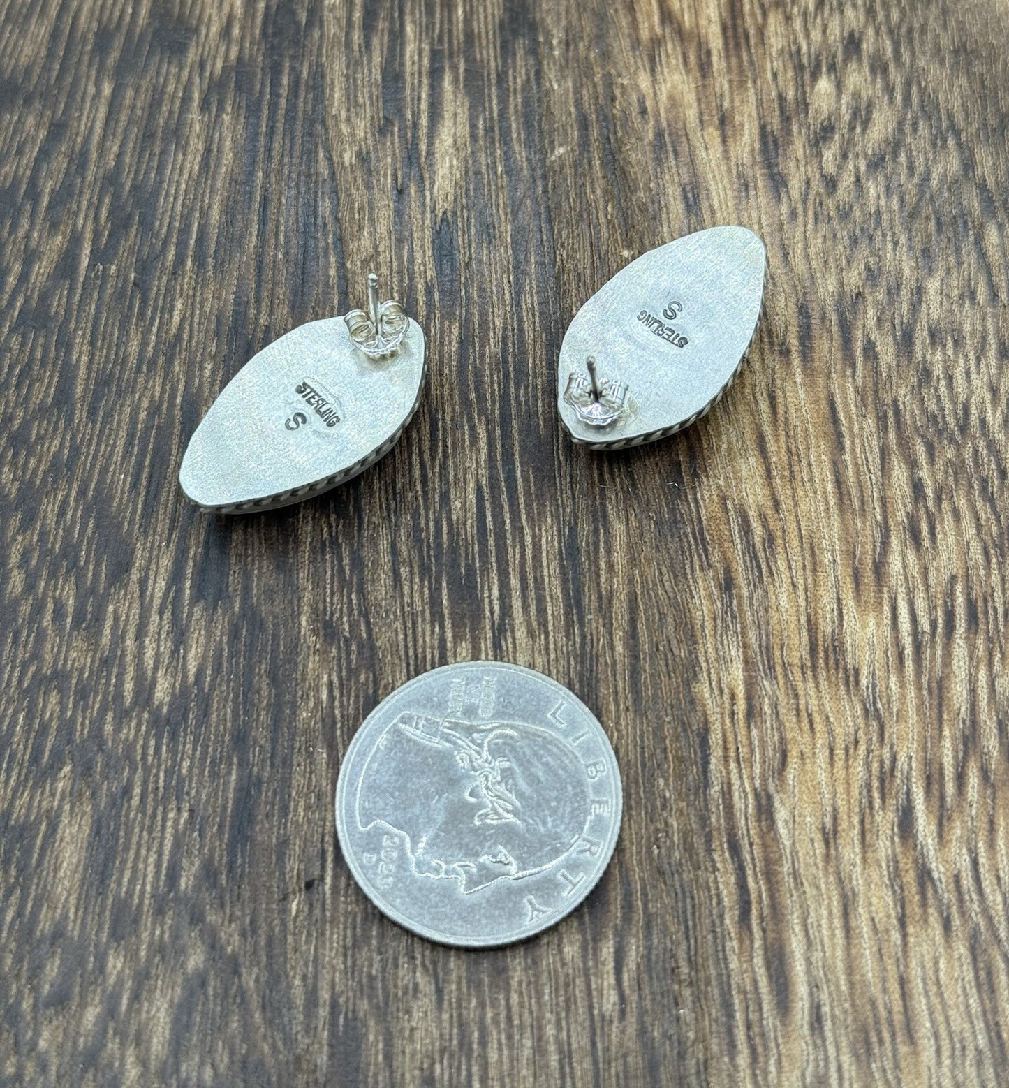 Native Navajo Handmade Sterling Silver Dahlia Rose Stud Earrings