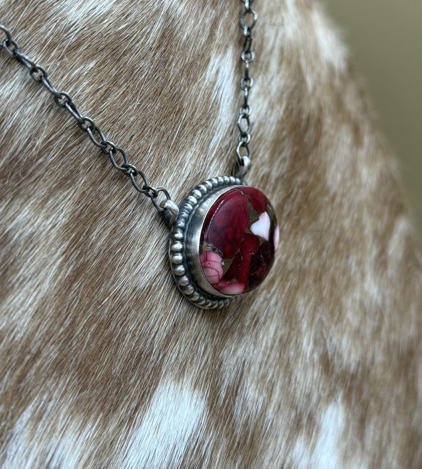 Native American Navajo Handmade Sterling Silver Dahlia Rose Bar Necklace 18”