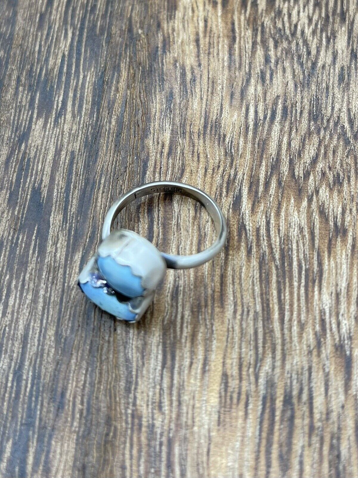 Native American Navajo Handmade Sterling Silver Turquoise Adjustable Ring 6 To 8