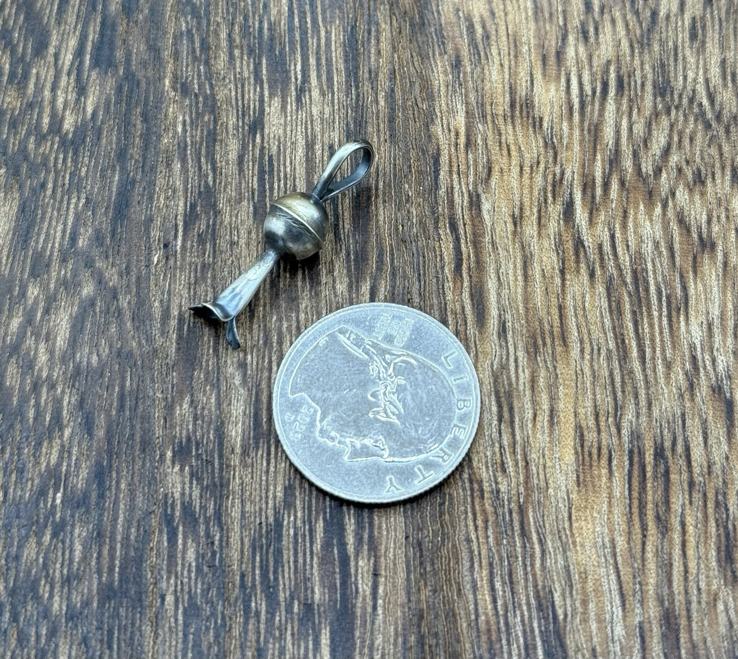 Navajo Handmade Sterling Silver Medium Flower Blossom Pendant By Lenora Garcia