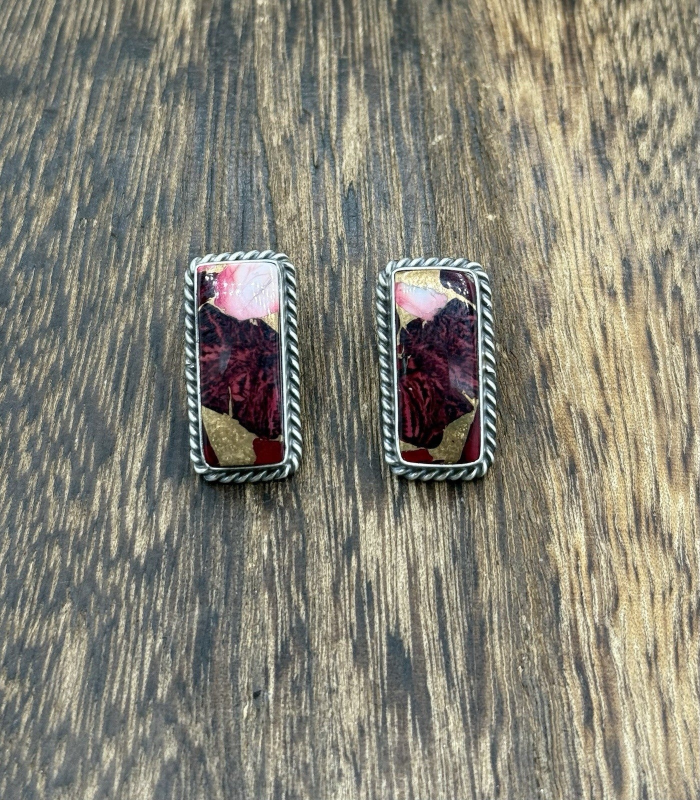 Native Navajo Handmade Sterling Silver Dahlia Rose Stud Earrings