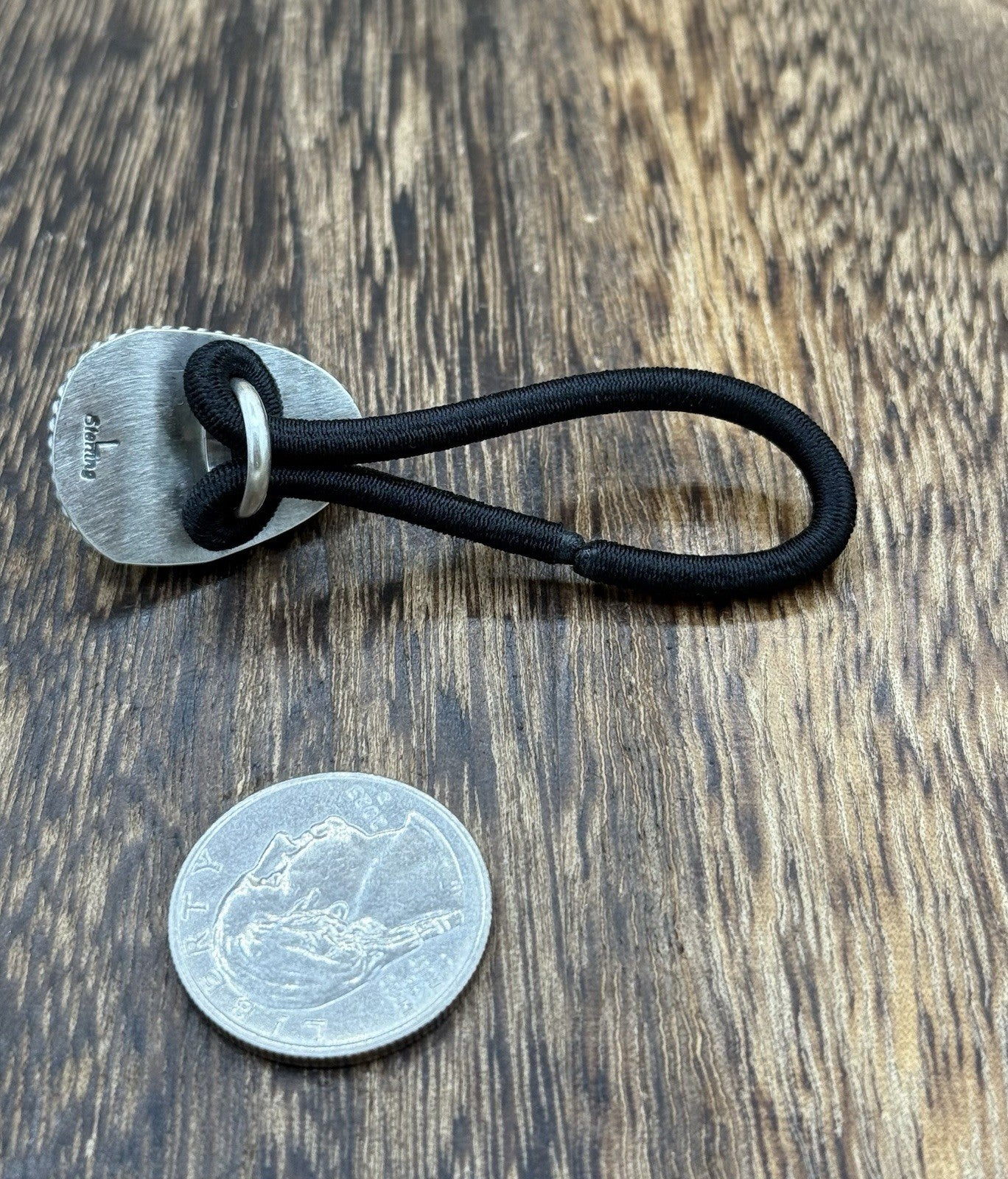 Native American Navajo Handmade Sterling Silver Golden Hills Turquoise Hair Tie