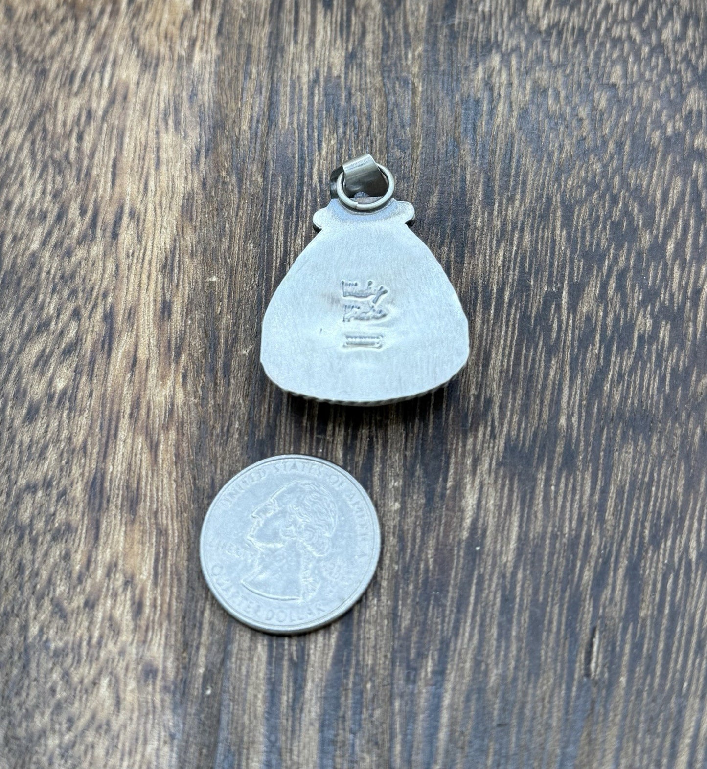 Native American Navajo Handmade Sterling Silver White Buffalo Pendant Old Look
