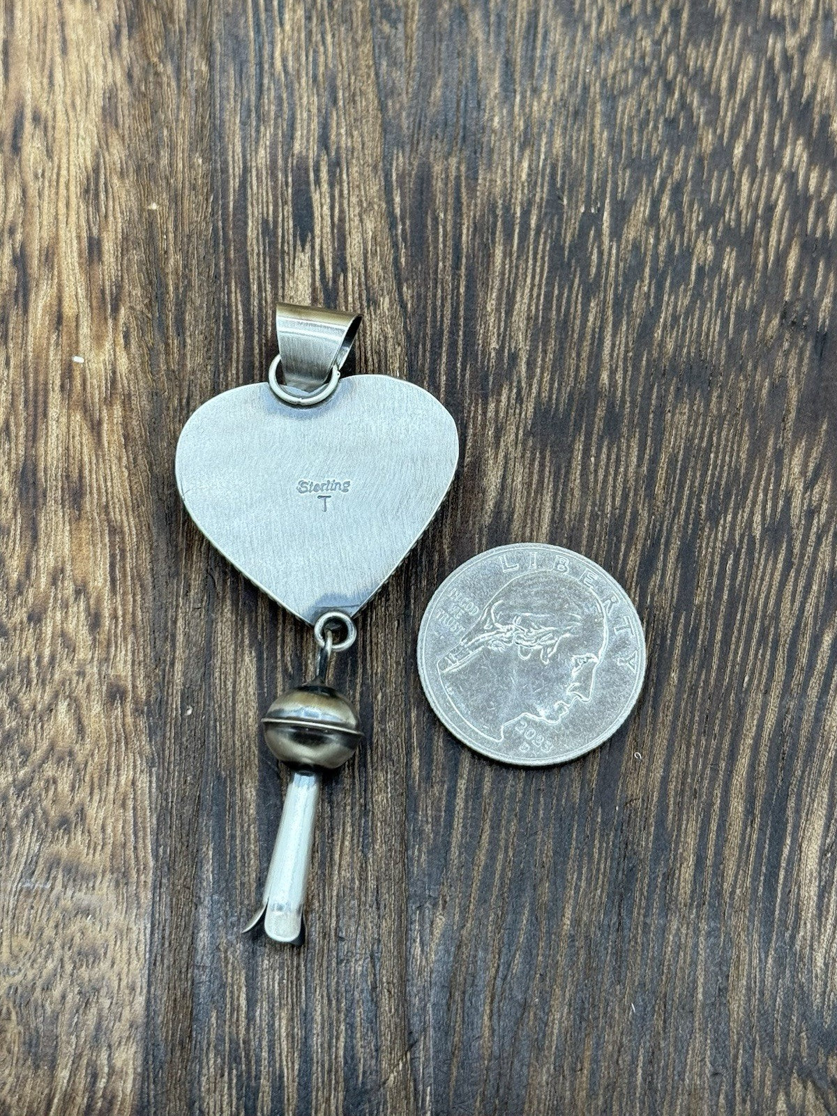Navajo Handmade Sterling Silver Violet Rose & Blue Dahlia Dangle Blossom Pendant