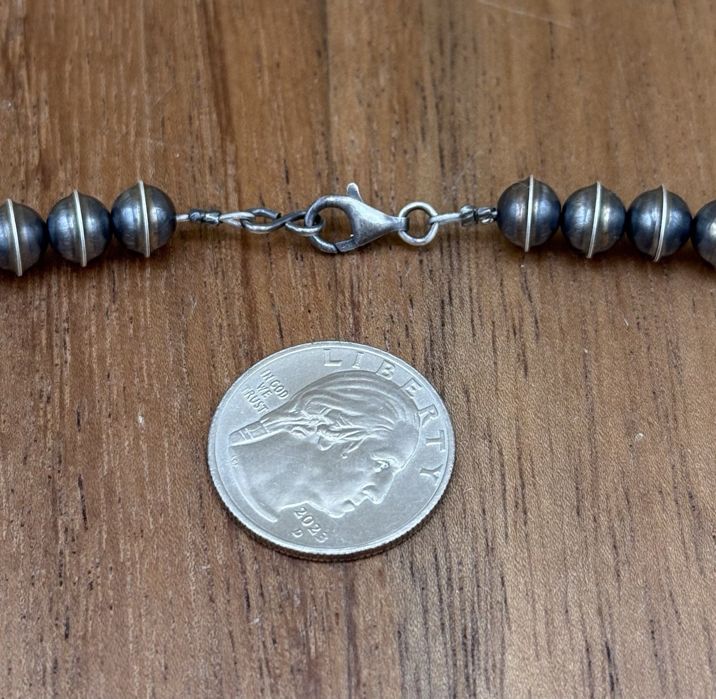 Navajo Handmade Sterling Silver Blue Ridge Turquoise Squash Blossom Necklace