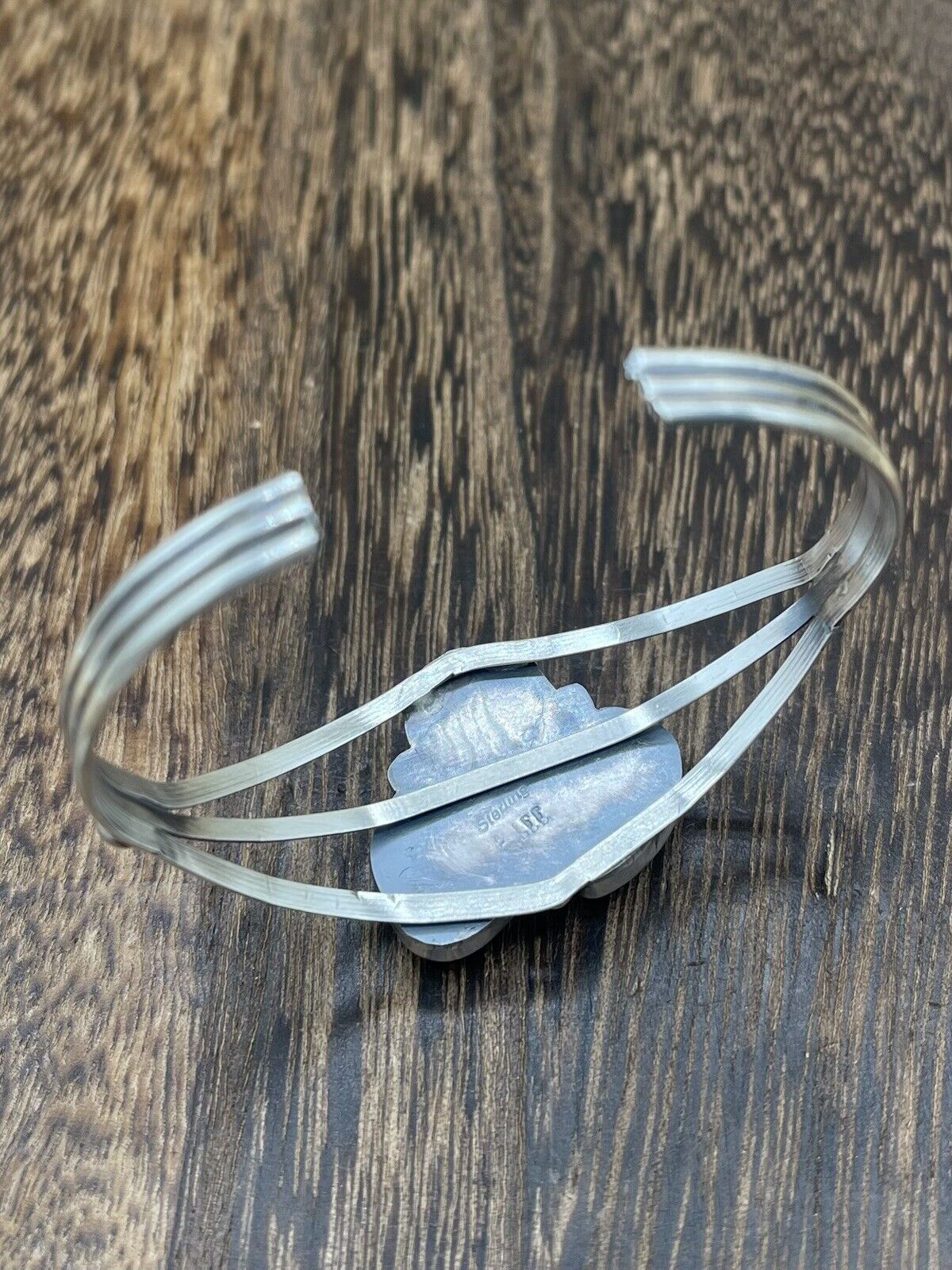 Native American Navajo Handmade Sterling Silver Multi Stone color Cuff Bracelet