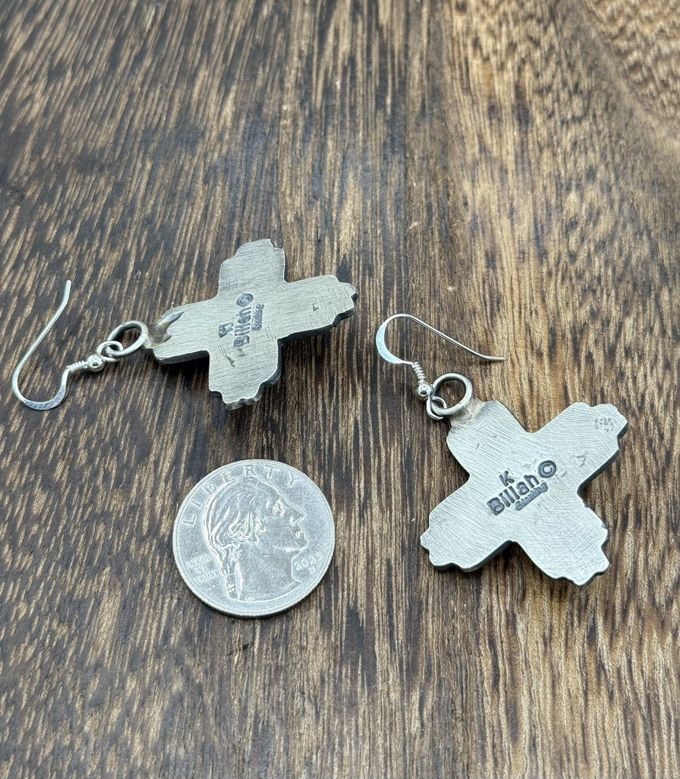 Navajo Handmade Sterling Silver Zia Kingman Turquoise Earrings Kevin Billah