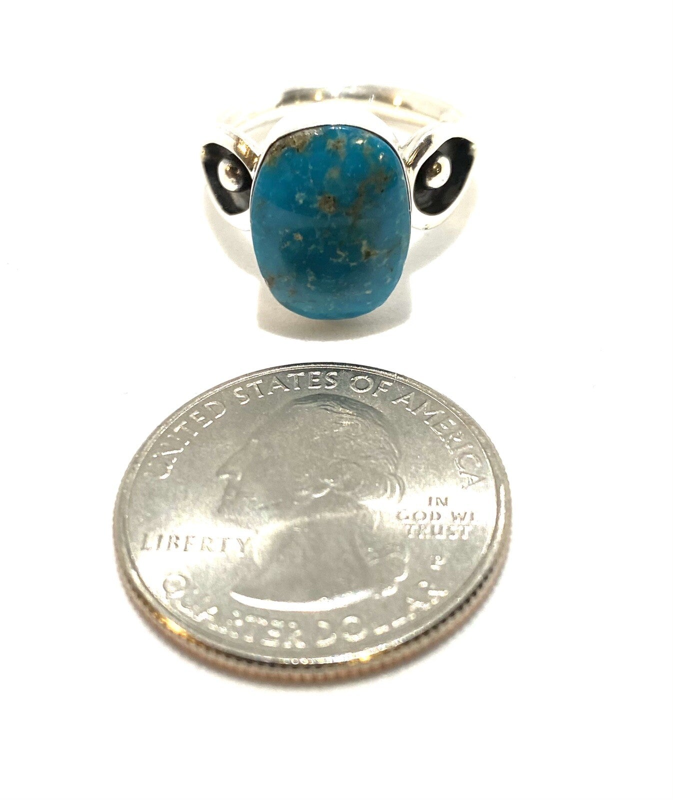 Native American Sterling Navajo Handmade Natural Turquoise Ring Size 6