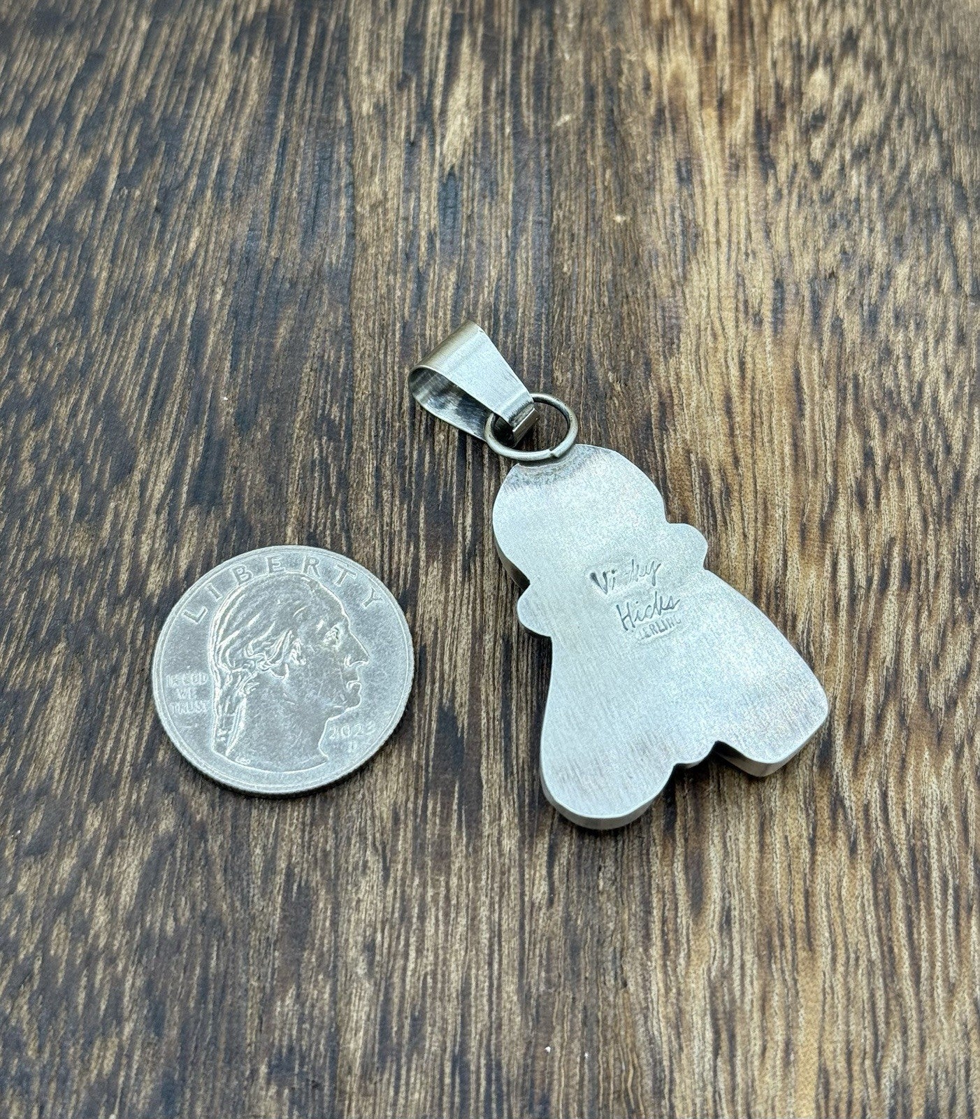 Navajo Handmade Sterling Silver Red Orng Spiny Oyster Shell Cluster Drop Pendant