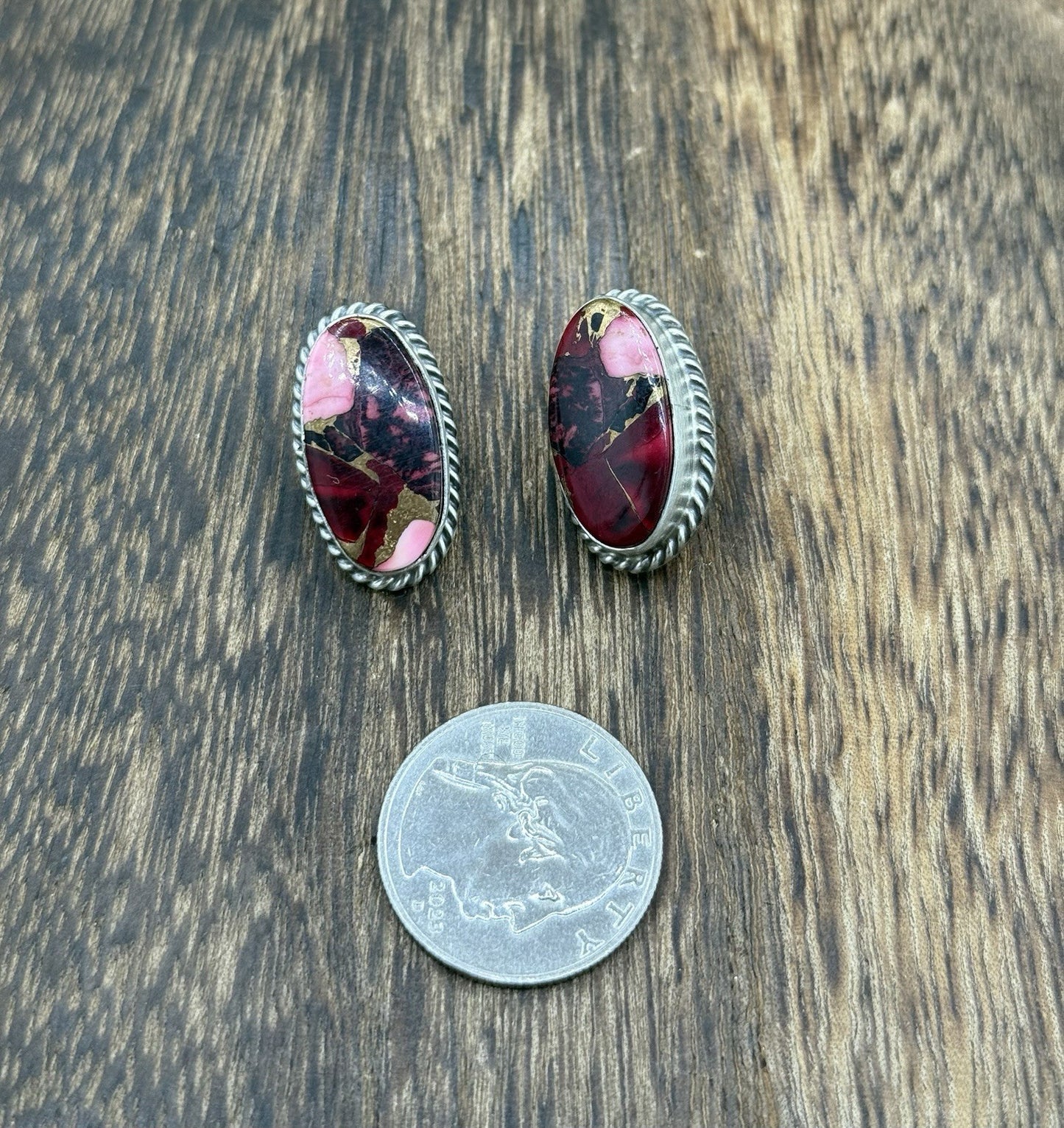 Native Navajo Handmade Sterling Silver Dahlia Rose Stud Earrings