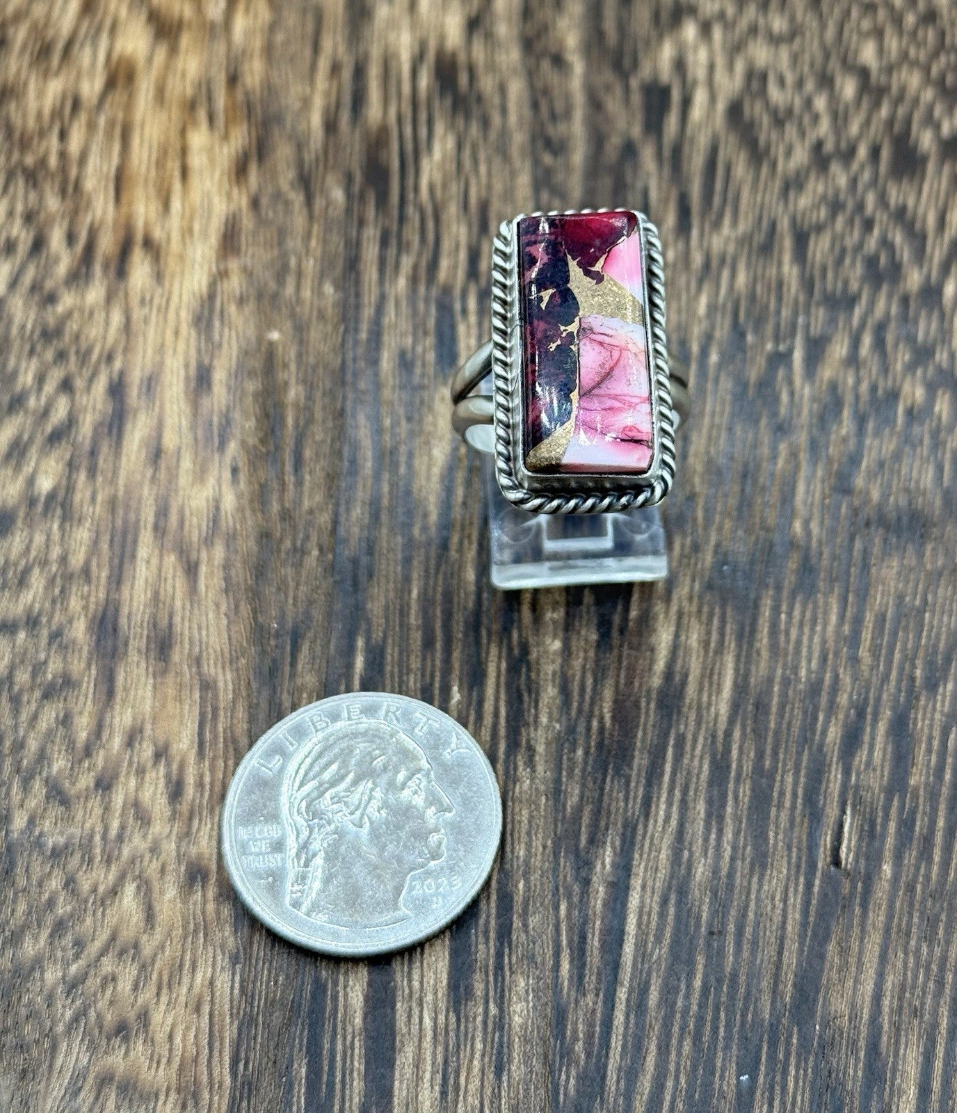 Navajo Handmade Sterling Silver Dahlia Rose Adjustable Ring Size 7 To 10