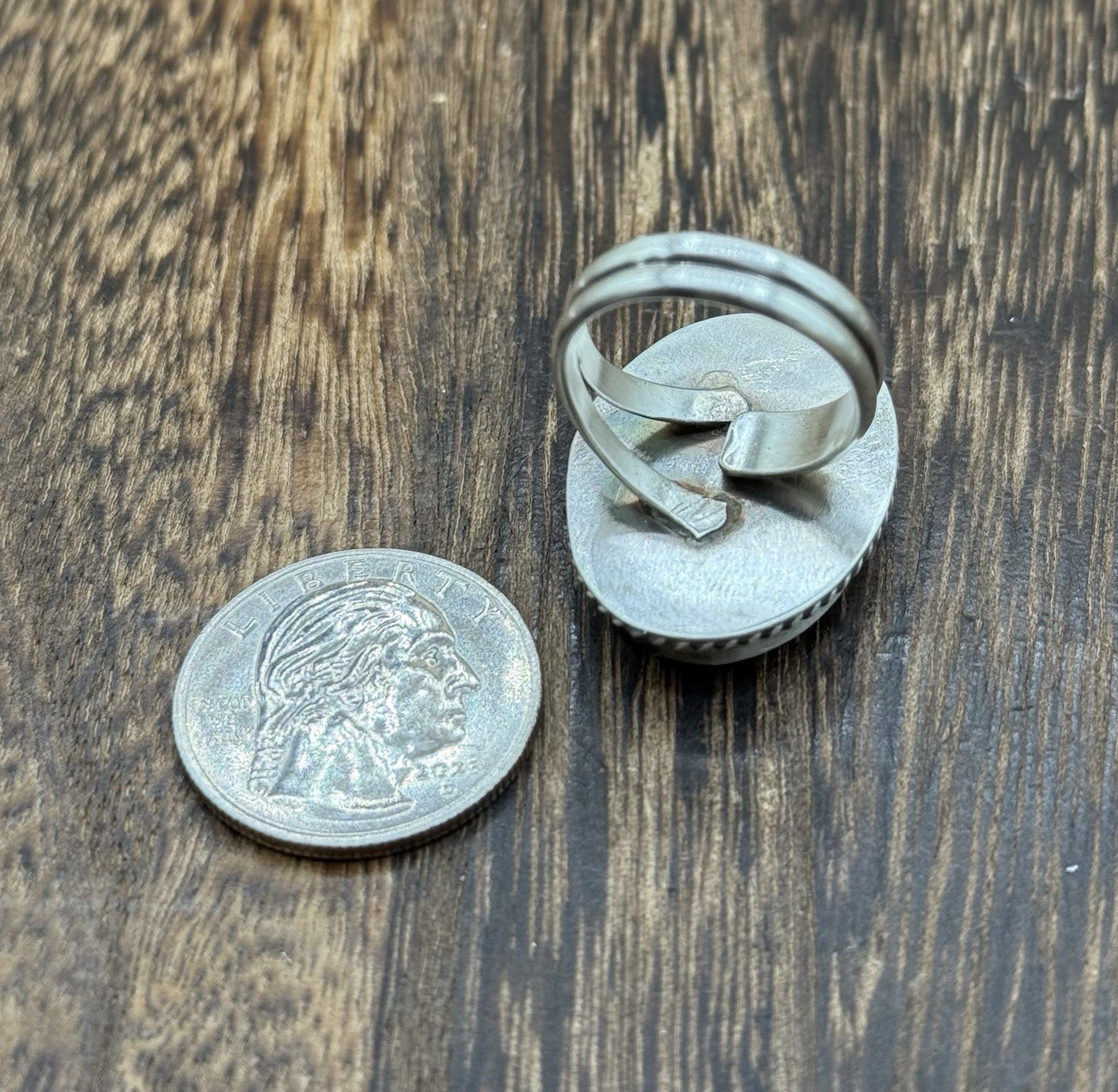 Navajo Handmade Sterling Silver Dahlia Rose Adjustable Ring Size 7 To 10