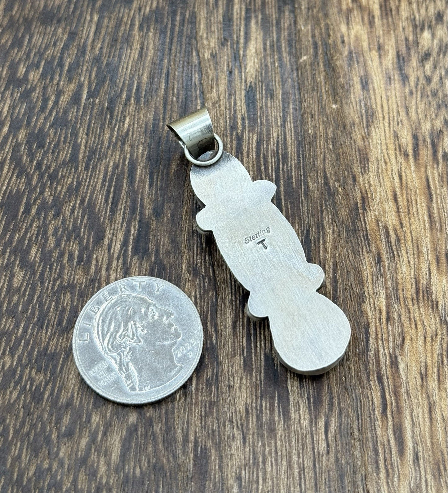 Navajo Handmade Sterling Silver White Water Turquoise Cluster Drop Pendant