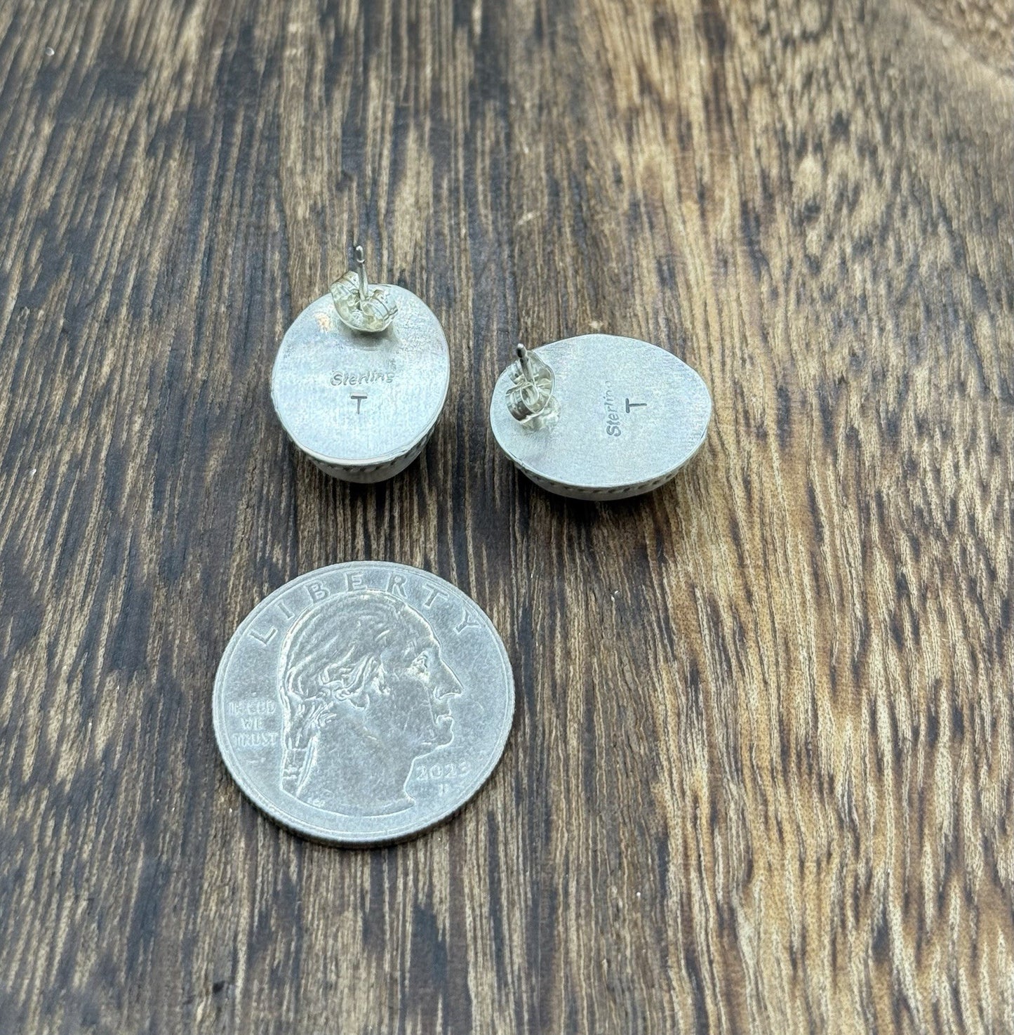 Native Navajo Handmade Sterling Silver Golden Hills Turquoise Post Stud Earrings
