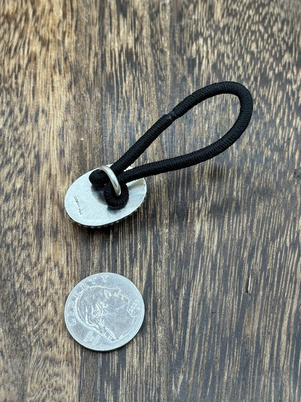 Native Navajo Handmade Sterling Silver Violet Rose & Blue Dahlia Hair Tie