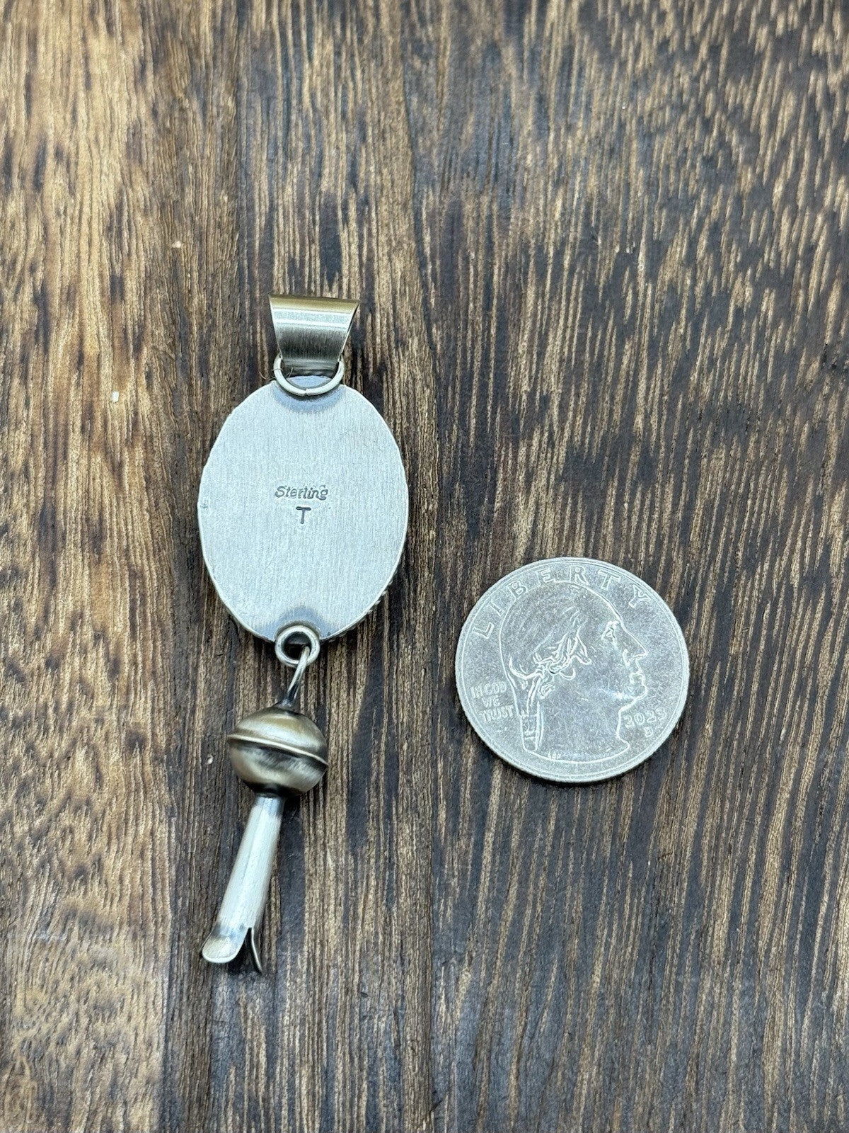 Native Navajo Handmade Sterling Silver Violet Rose Dahlia Dangle Blossom Pendant