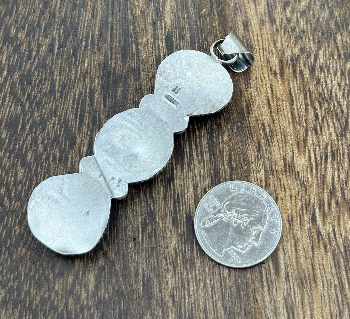 Native Navajo Handmade Sterling Silver Cotton Candy Dahlia Drop Pendant