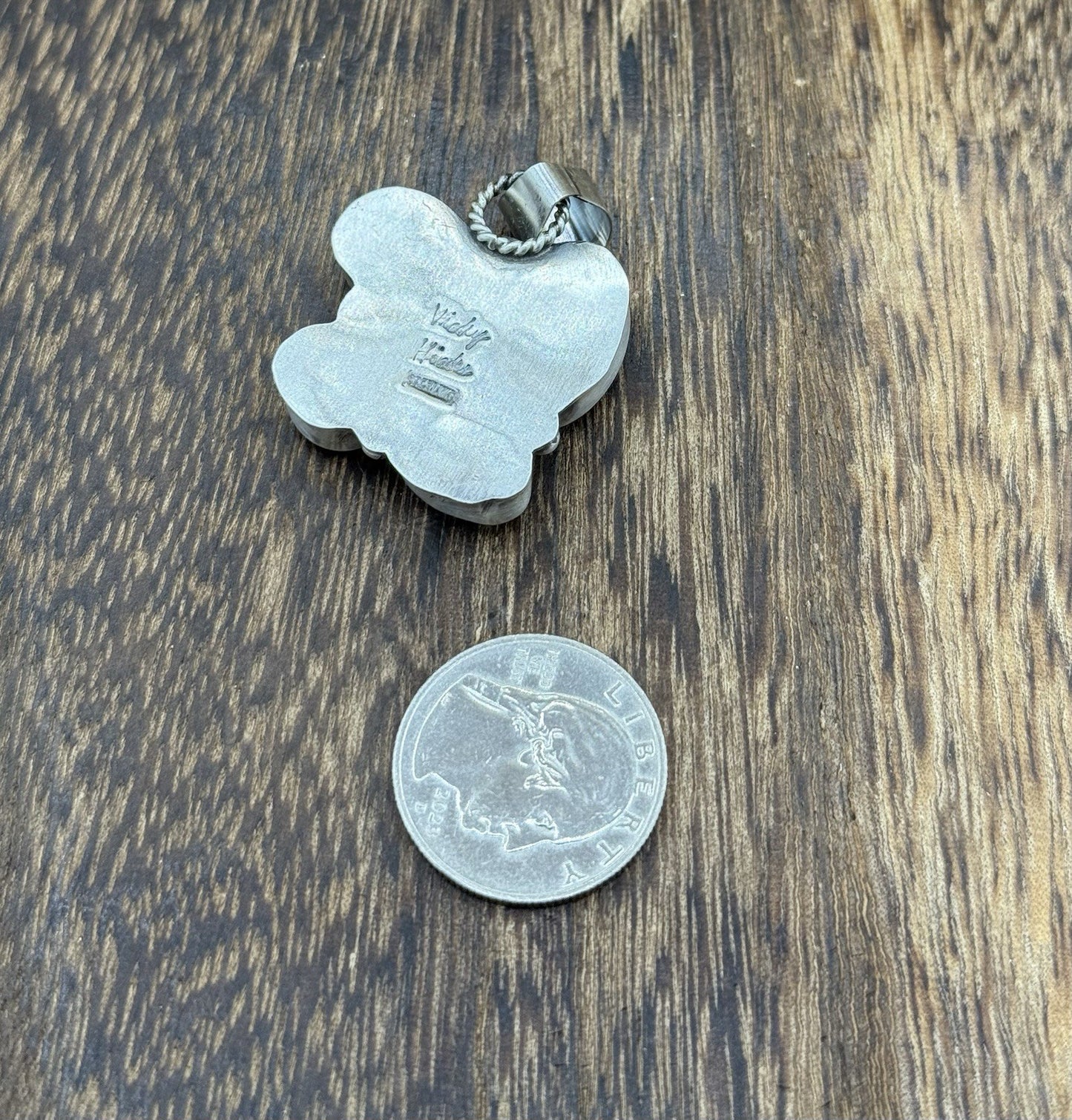 Navajo Handmade Sterling Silver Multi Color Turquoise Spiny Cluster Pendant