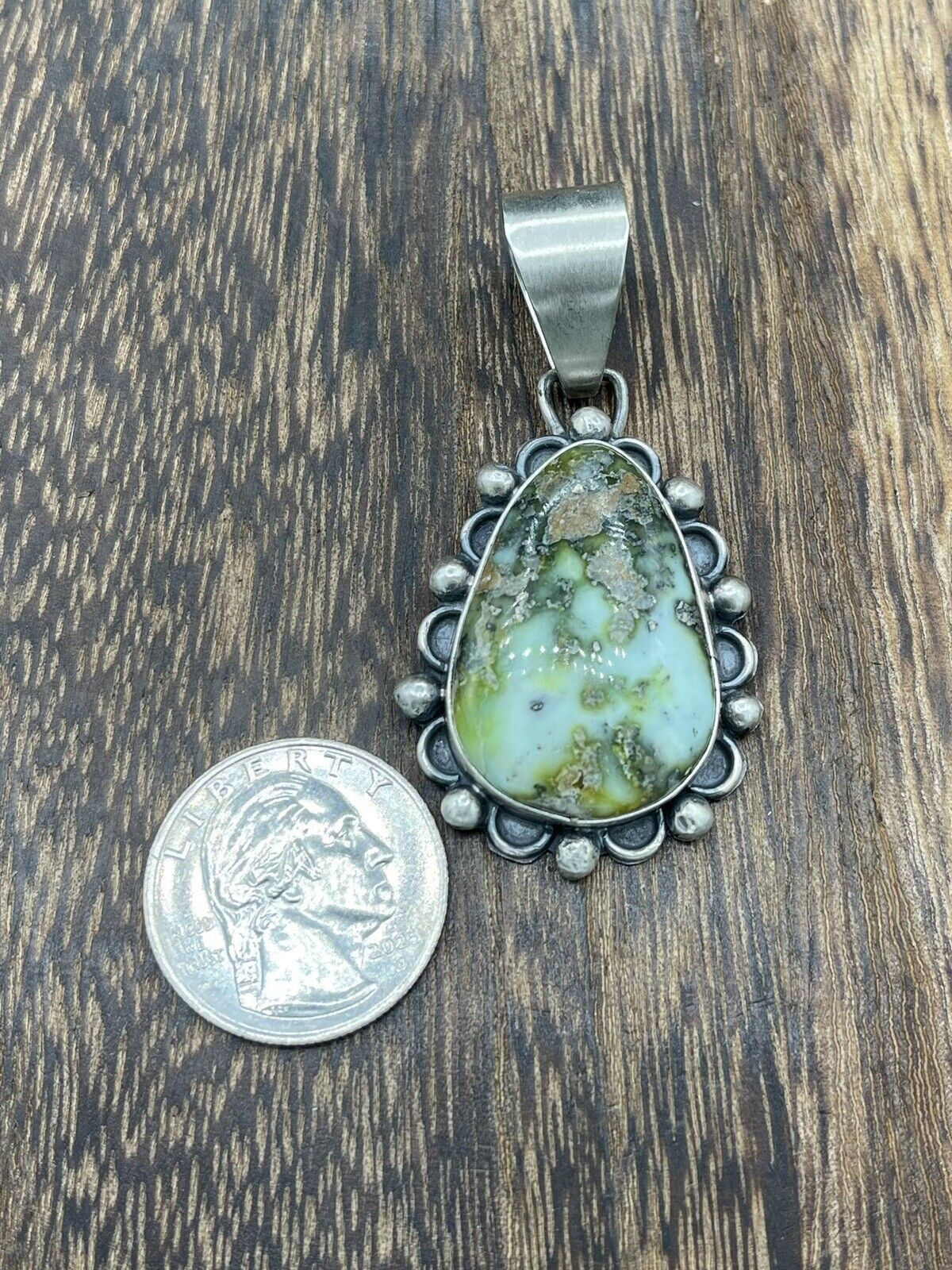 Native American Indian Navajo Handmade Sterling Silver Palomino Pendant