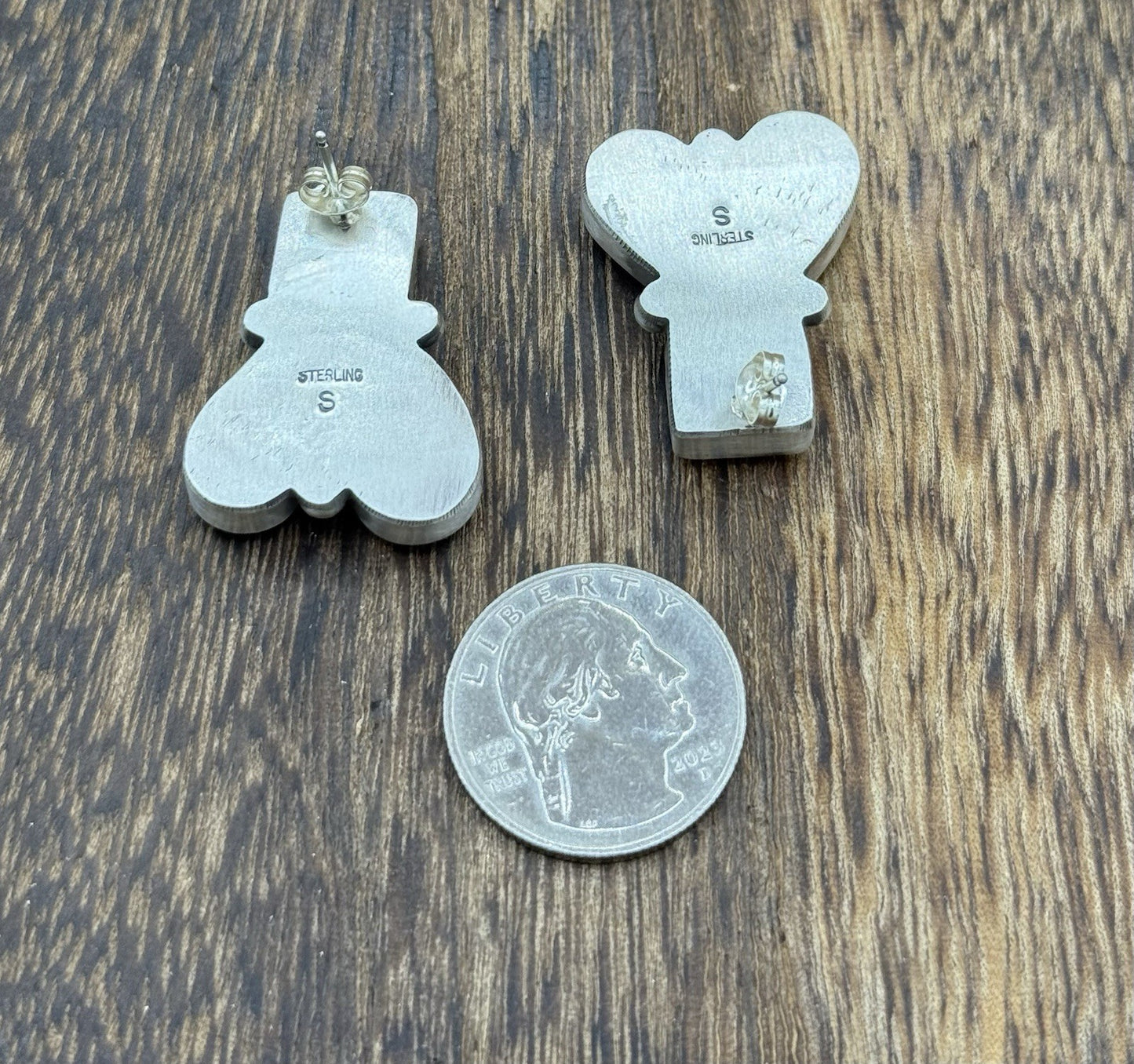 Navajo Handmade Sterling Silver Multi Color Spiny Oyster Post Cluster Earrings