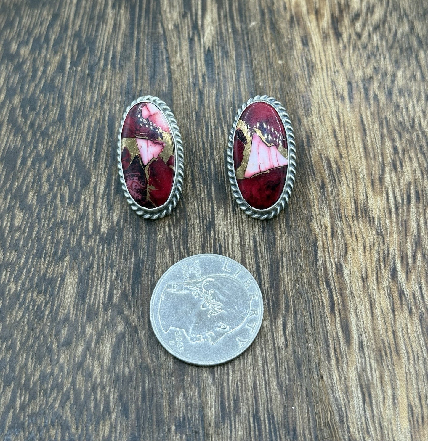 Native Navajo Handmade Sterling Silver Dahlia Rose Stud Earrings
