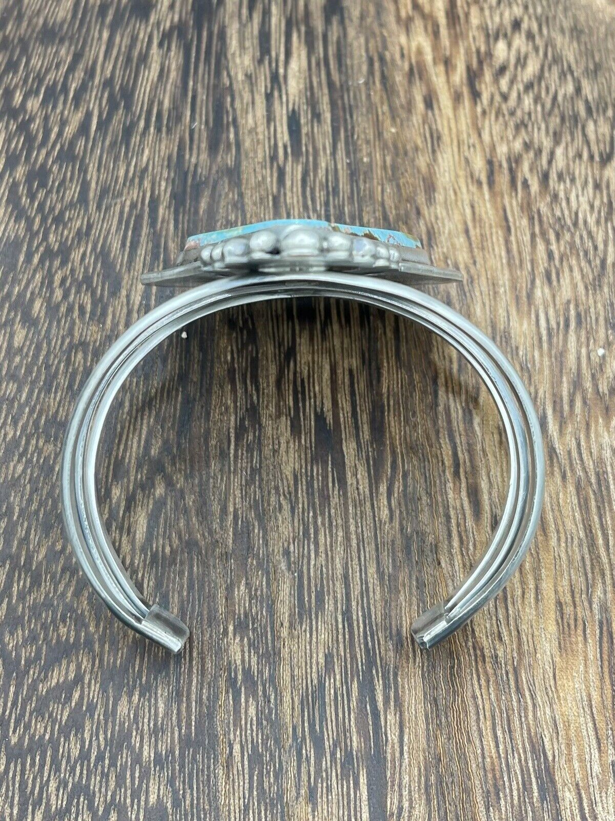 Native American Sterling Silver Navajo Handmade Natural Turquoise Cuff Bracelet