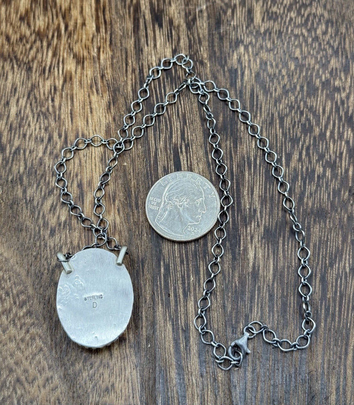 Native American Navajo Handmade Sterling Silver Dahlia Rose Bar Necklace 18”