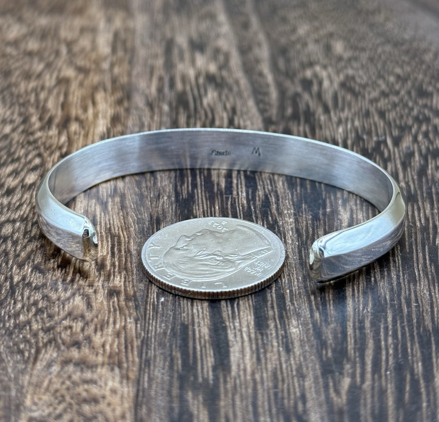 Navajo Handmade Sterling Silver Kingman Turquoise Inlay Bracelet Martha Living.