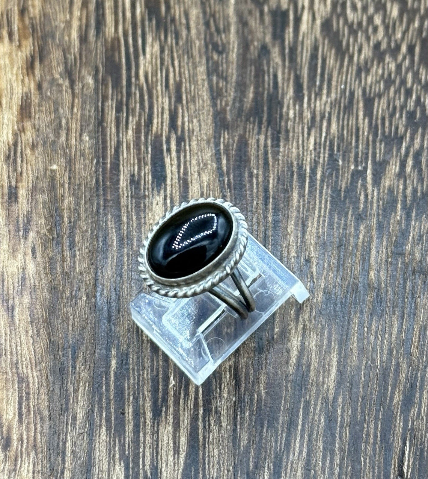 Native Navajo Handmade Sterling Silver Black Onyx Band Rings By Byron Begay