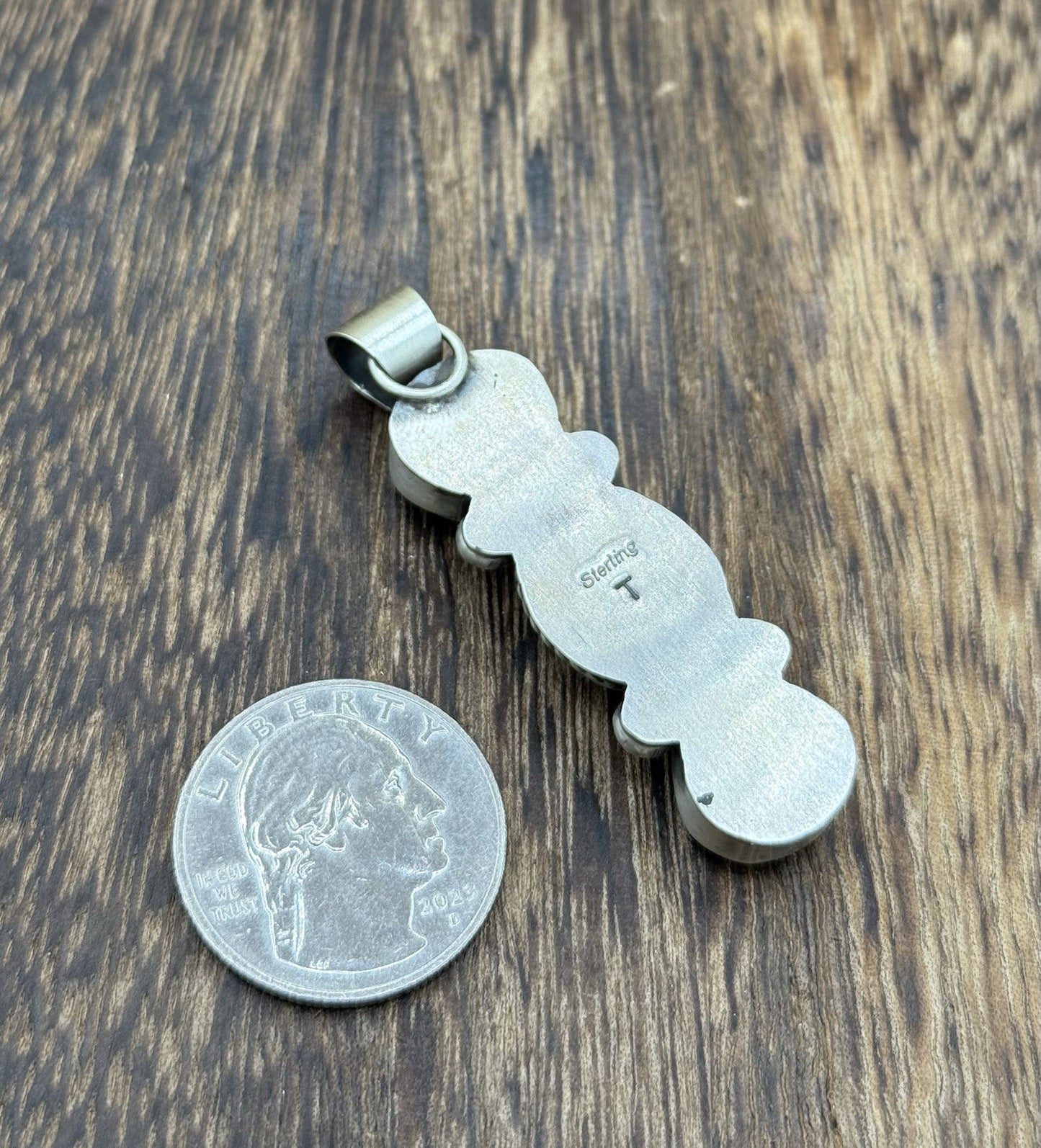 Navajo Handmade Sterling Silver White Water Turquoise Cluster Drop Pendant