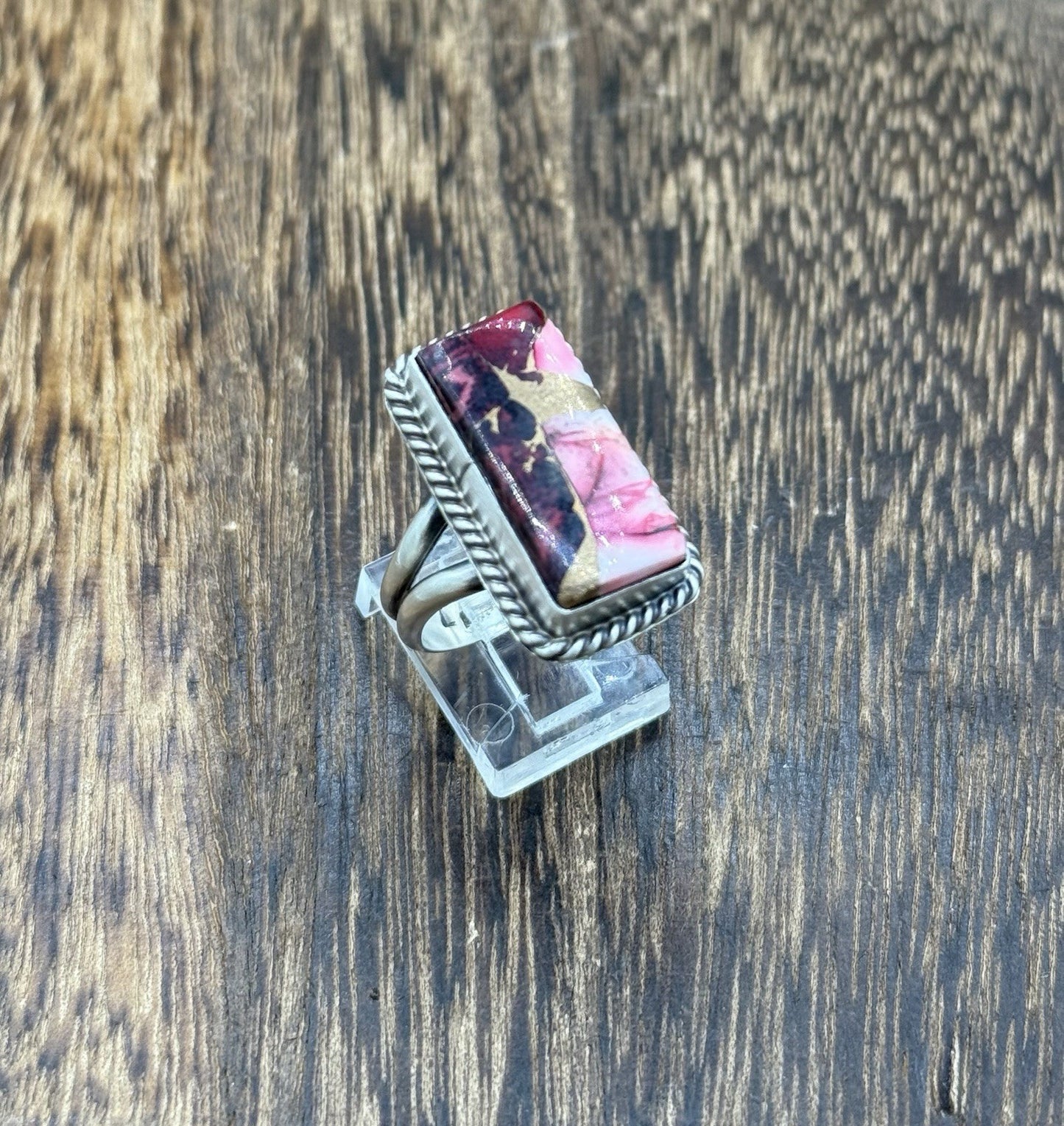 Navajo Handmade Sterling Silver Dahlia Rose Adjustable Ring Size 7 To 10