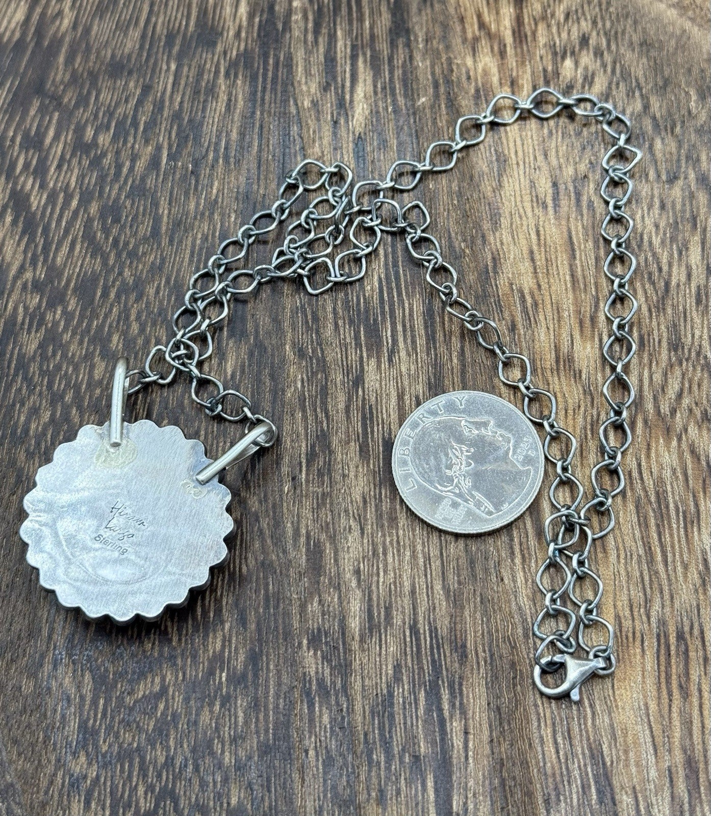 Native Navajo Handmade Sterling Silver Sonoran Gold Turquoise Necklace 18” Large