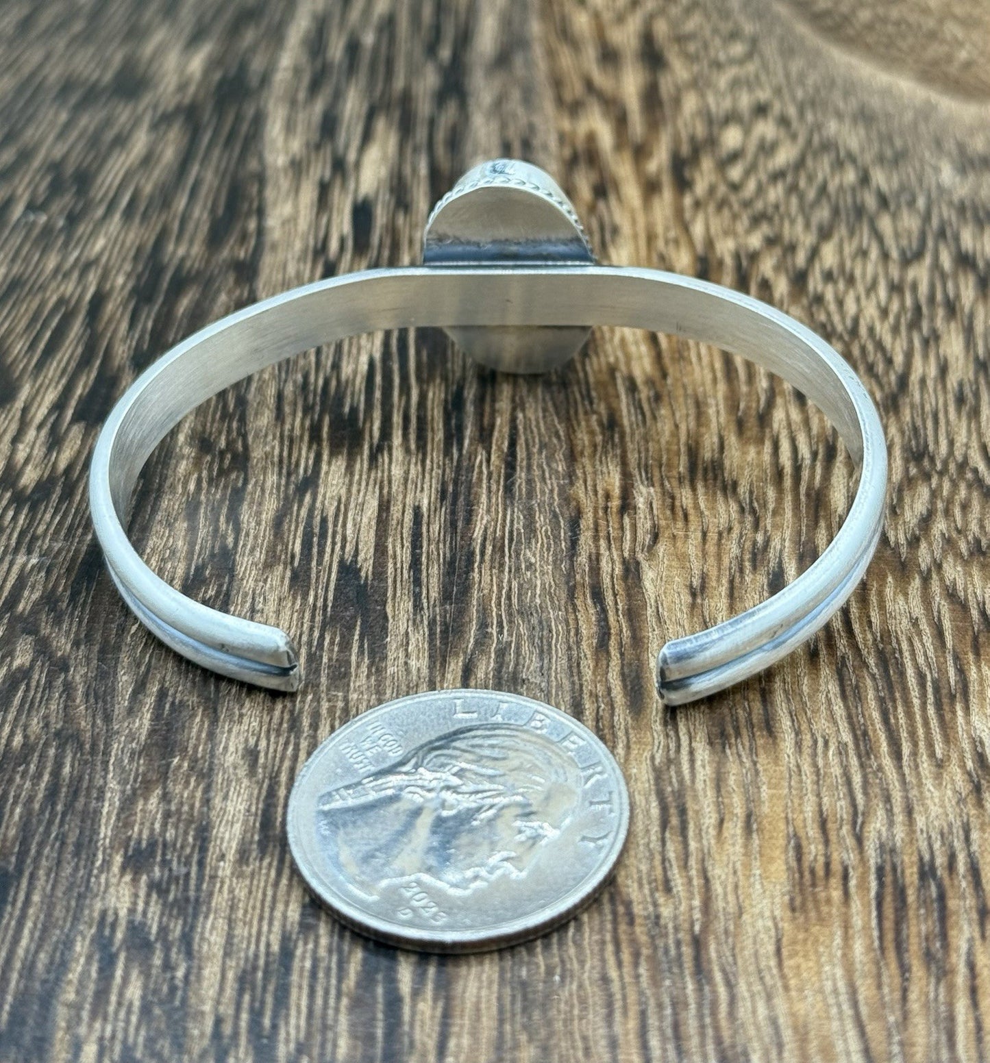 Navajo Handmade Sterling Silver Blue Glacier Turquoise Stacker Cuff Bracelet