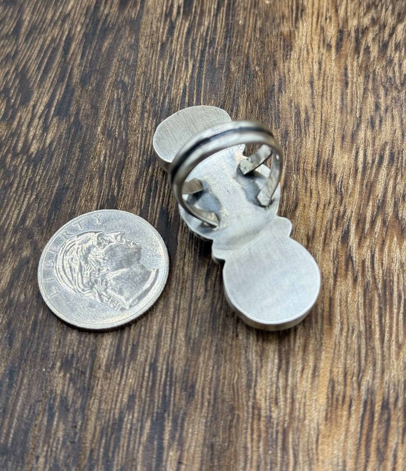 Native Navajo Handmade Sterling Silver Mixed Stone Turquoise Cluster Ring Size 7