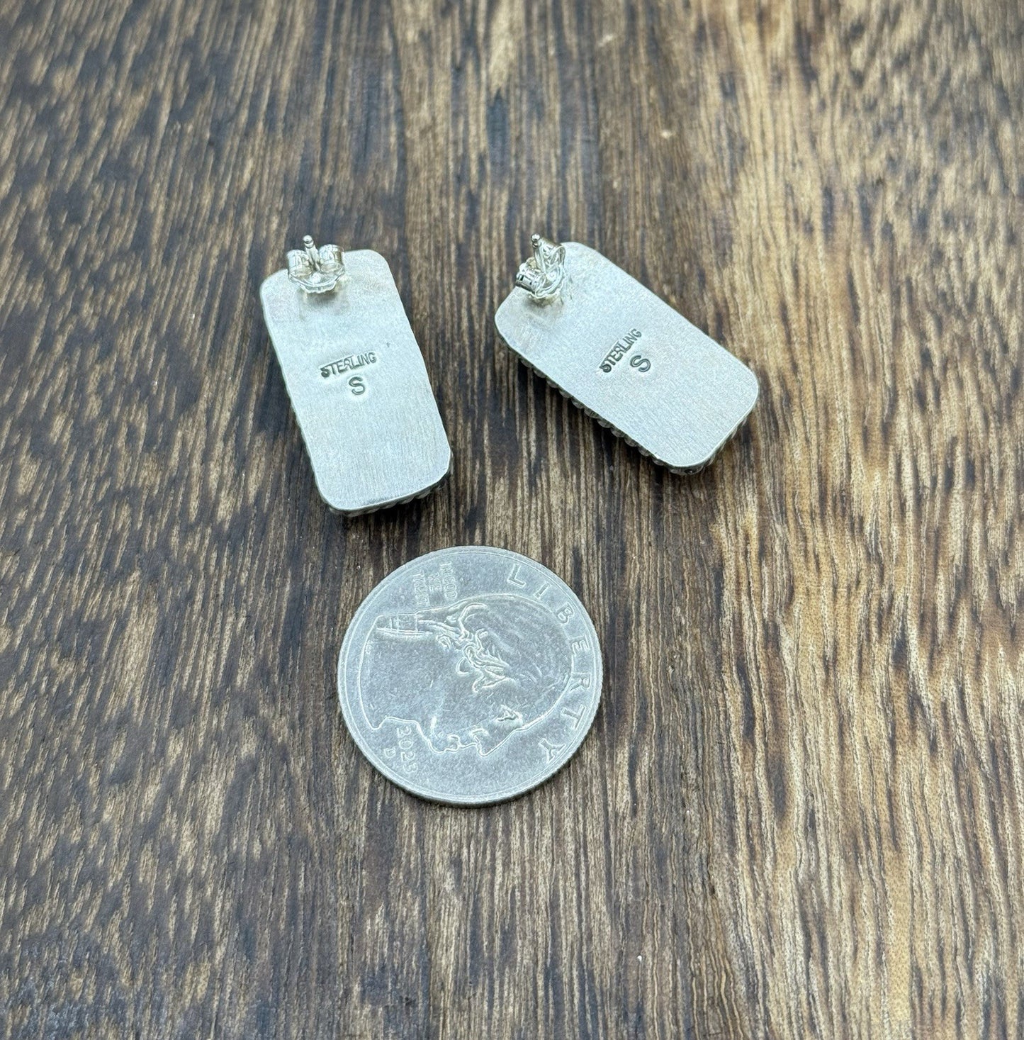 Native Navajo Handmade Sterling Silver Dahlia Rose Stud Earrings