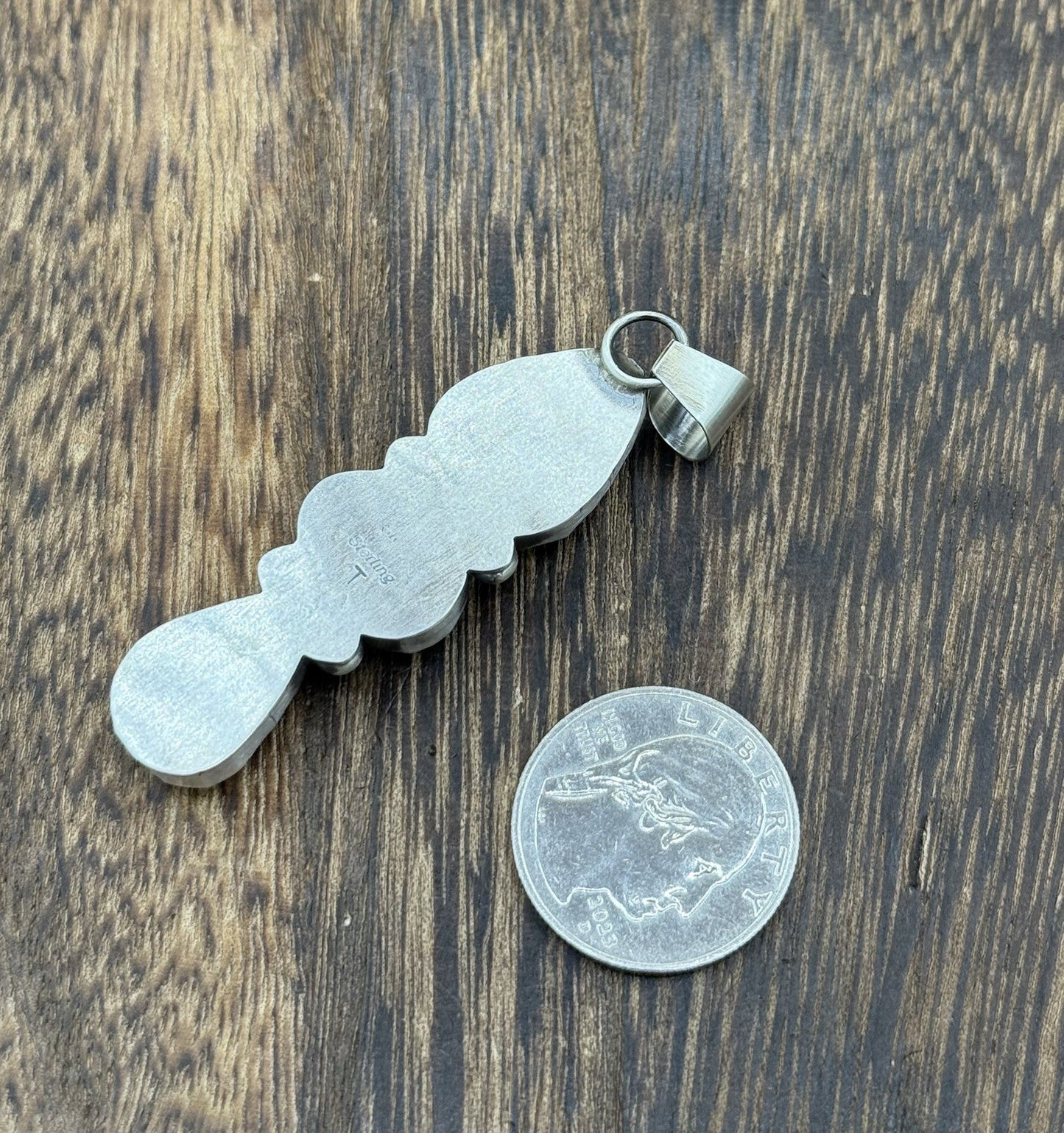 Navajo Handmade Sterling Silver Golden Hills Turquoise Cluster Drop Pendant