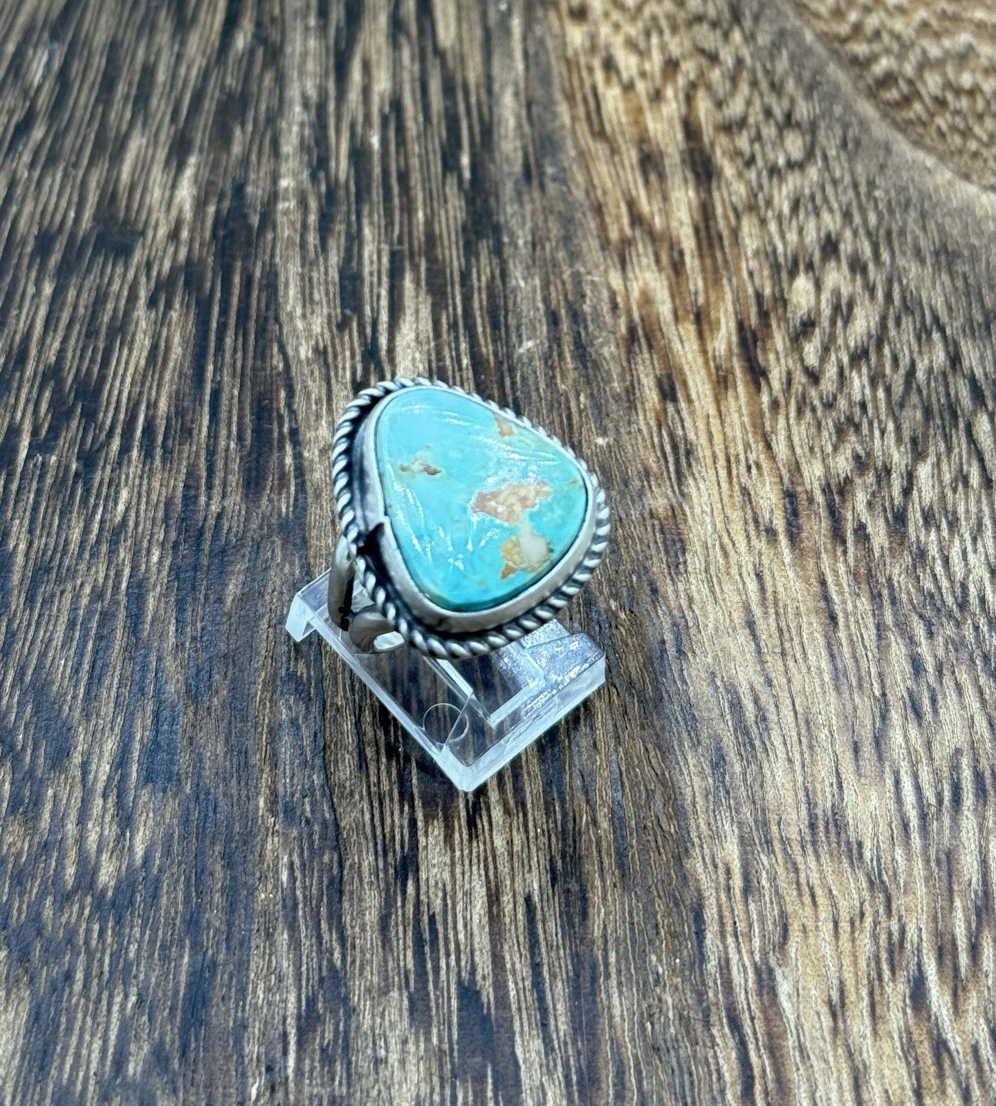 Native American Navajo Handmade Sterling Silver Royston Turquoise Ring Size 7