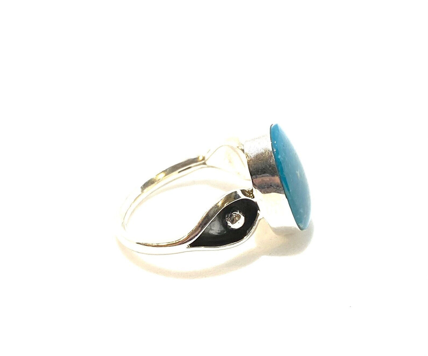 Native American Sterling Navajo Handmade Natural Turquoise Ring Size 7