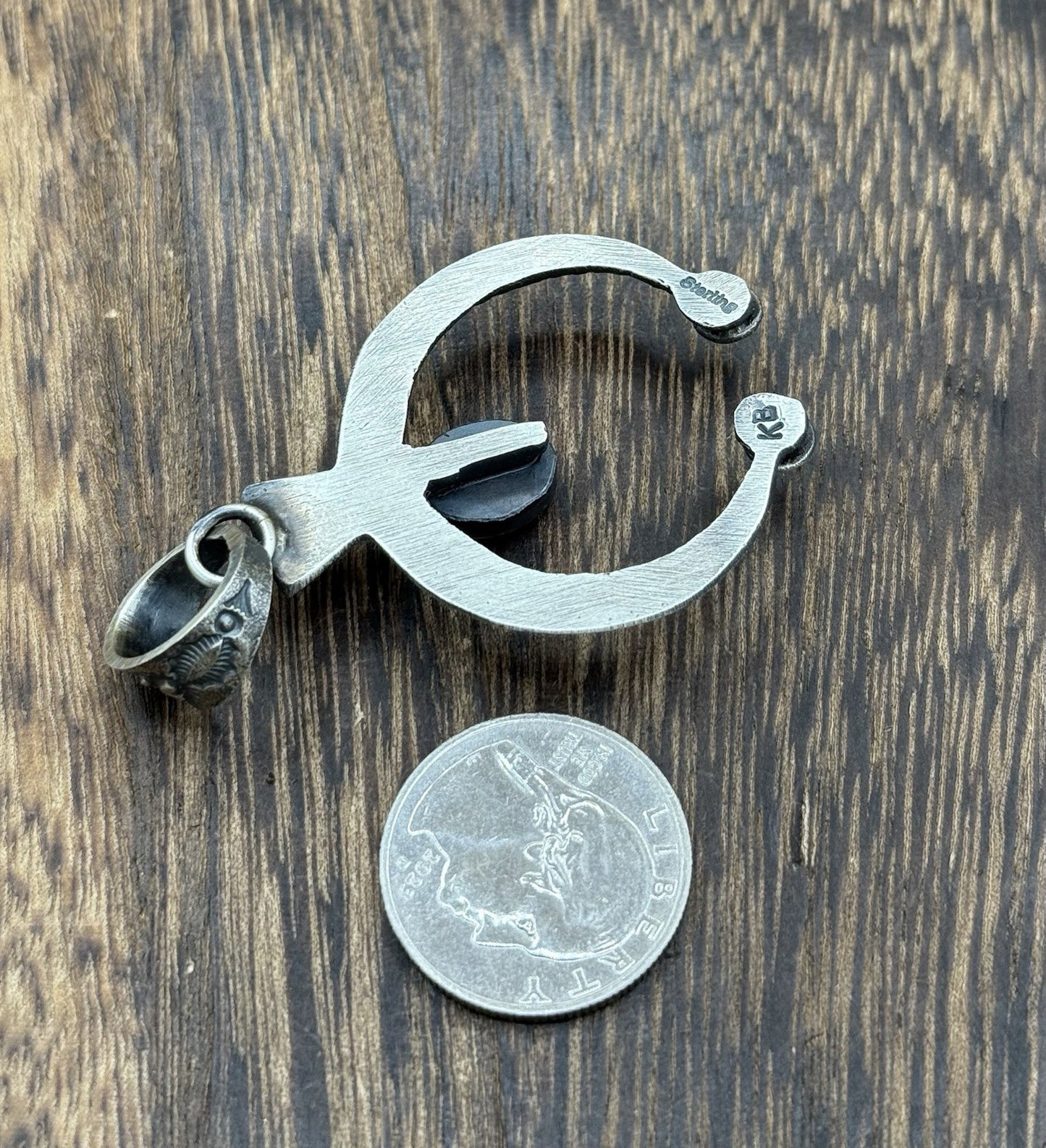 Navajo Handmade Sterling Silver Golden Hills Turquoise Naja Pendant Kevin Billah