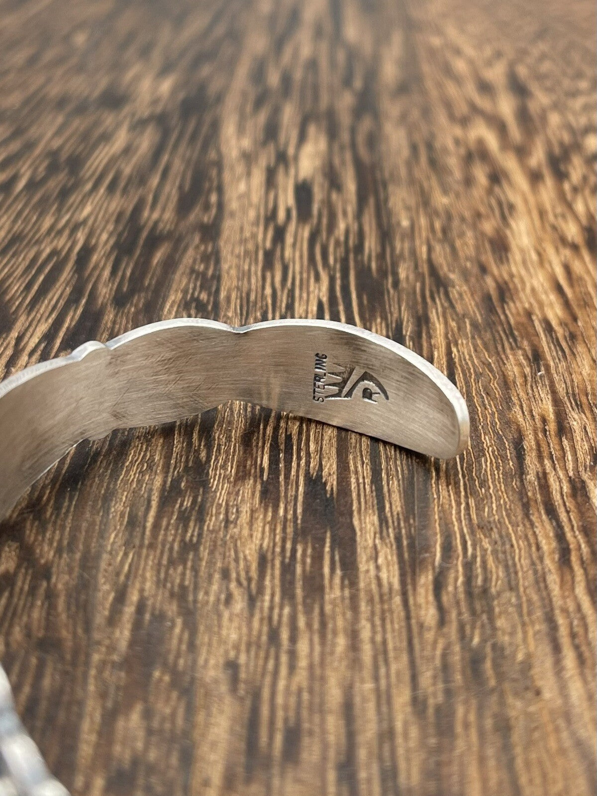 Native American Navajo Handmade Sterling Silver Old Look Design Cuff Bracelet