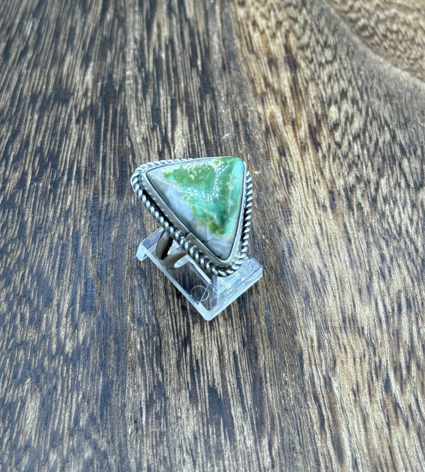 Native American Navajo Handmade Sterling Silver Royston Turquoise Ring Size 8