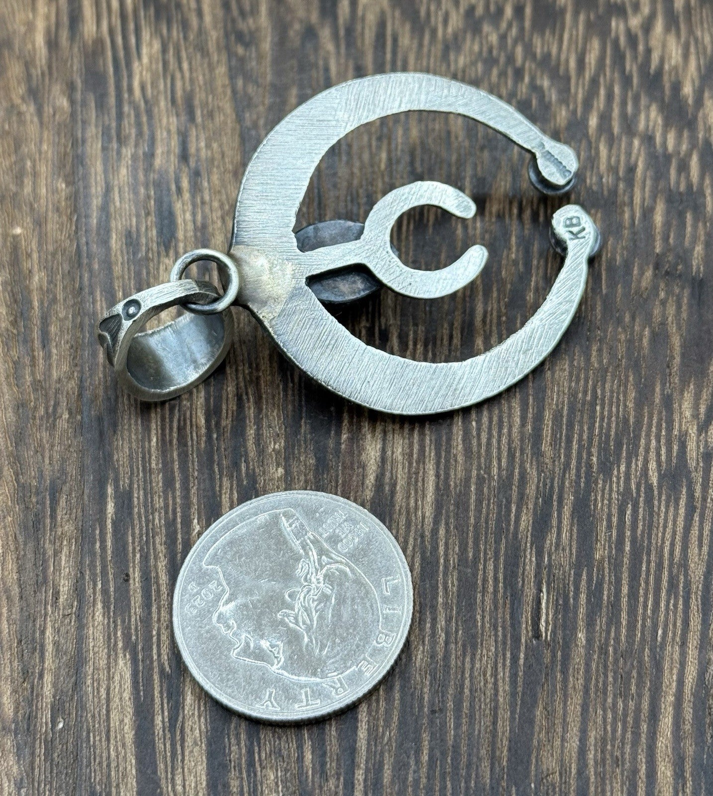 Navajo Handmade Sterling Silver Golden Hills Turquoise Naja Pendant Kevin Billah