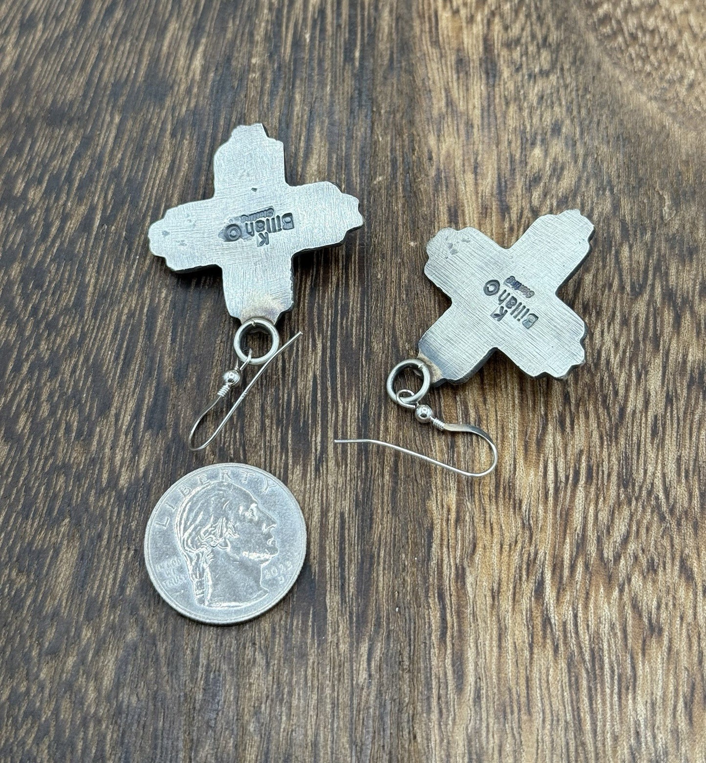 Navajo Handmade Sterling Silver Zia Golden Hills Turquoise Earrings Kevin Billah