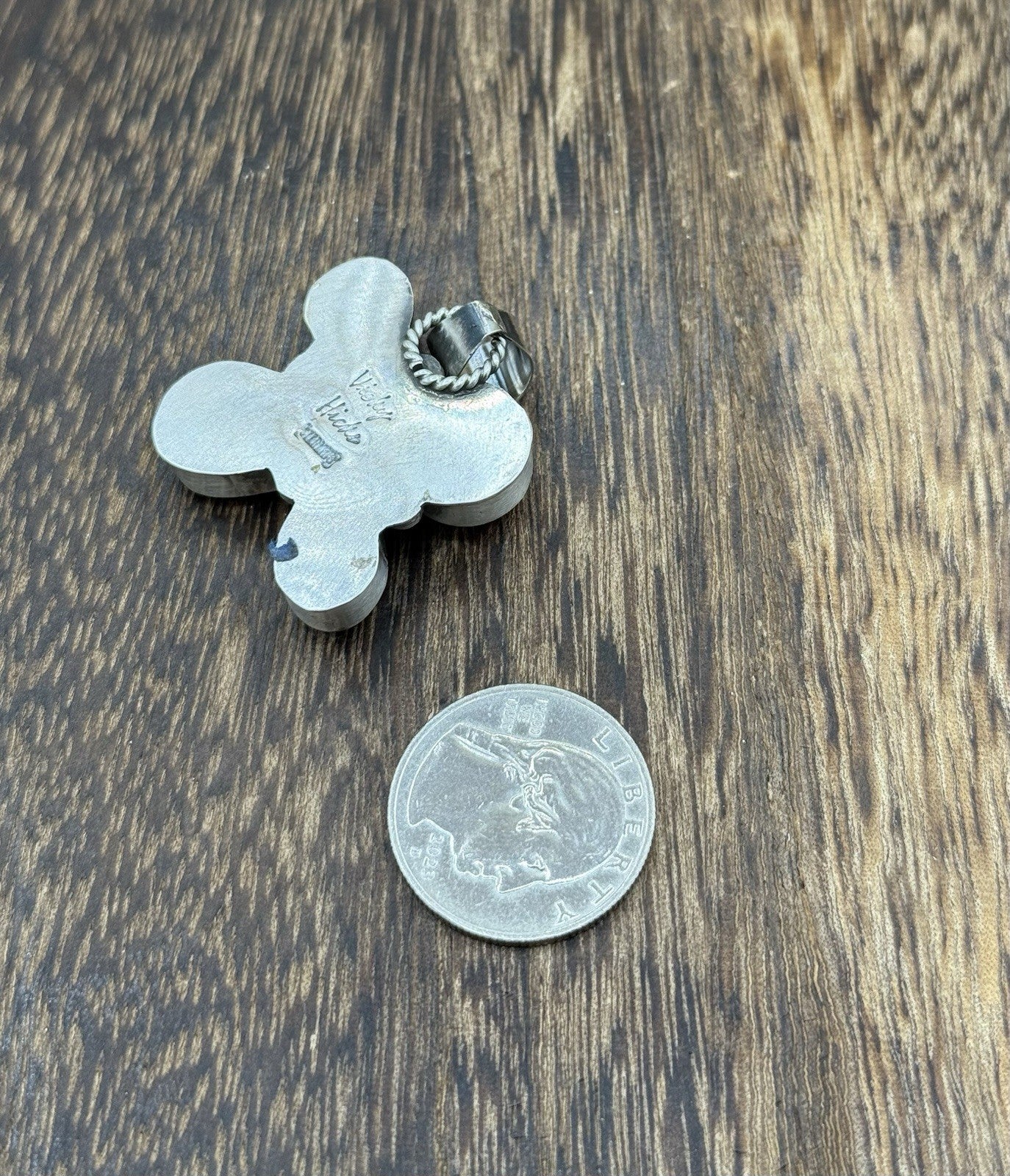 Navajo Handmade Sterling Silver Multi Color Turquoise Spiny Cluster Pendant