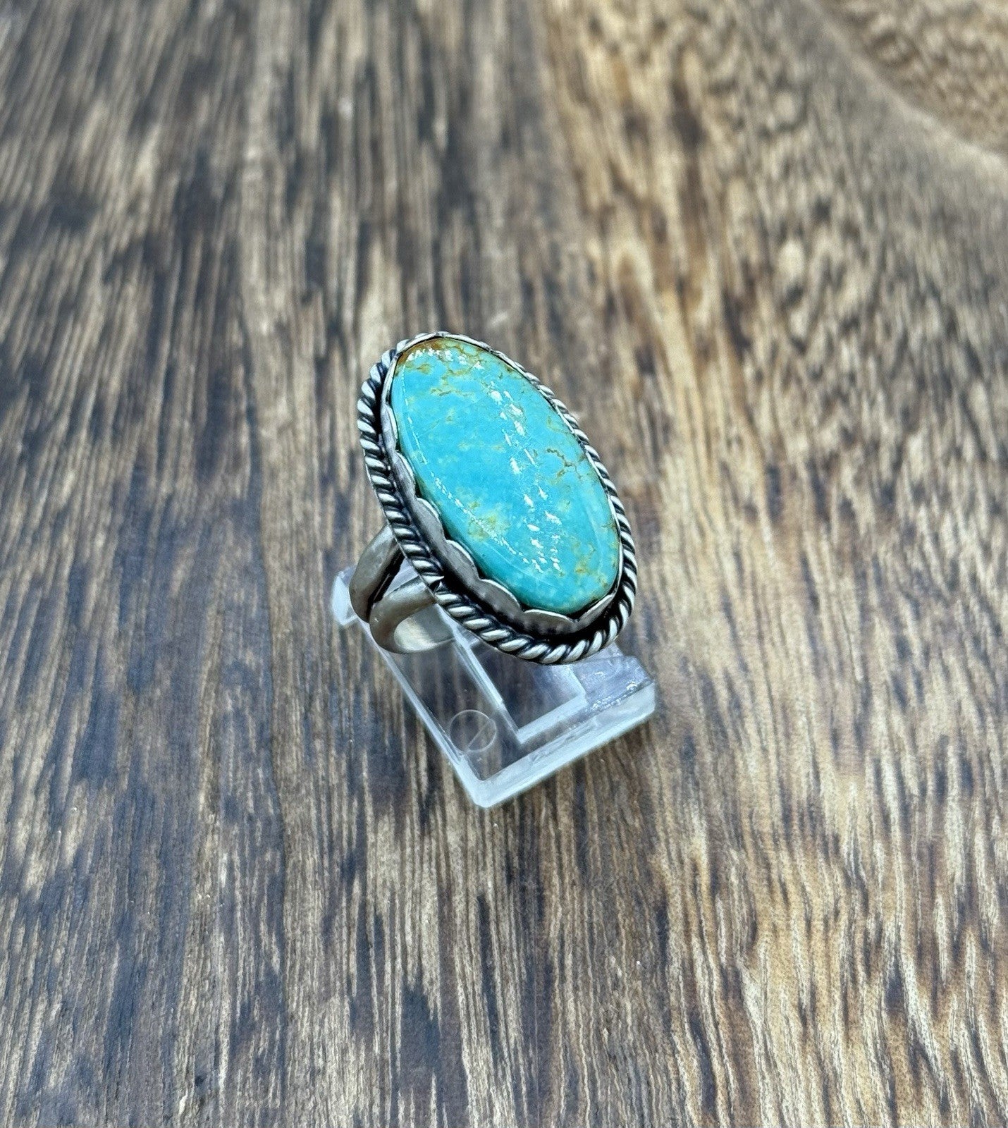 Native American Navajo Handmade Sterling Silver Royston Turquoise Ring Size 9