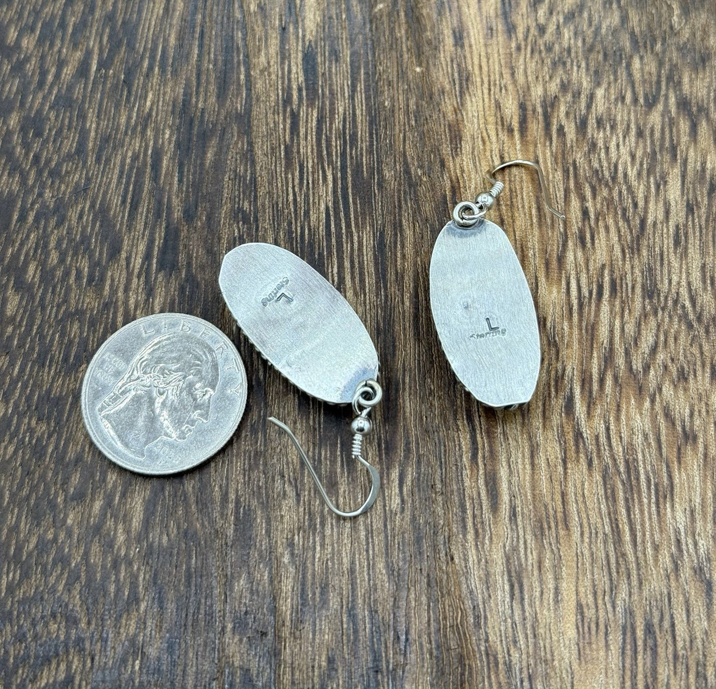 Native Navajo Handmade Sterling Silver Red Spiny Oyster Shell Dangle Earrings