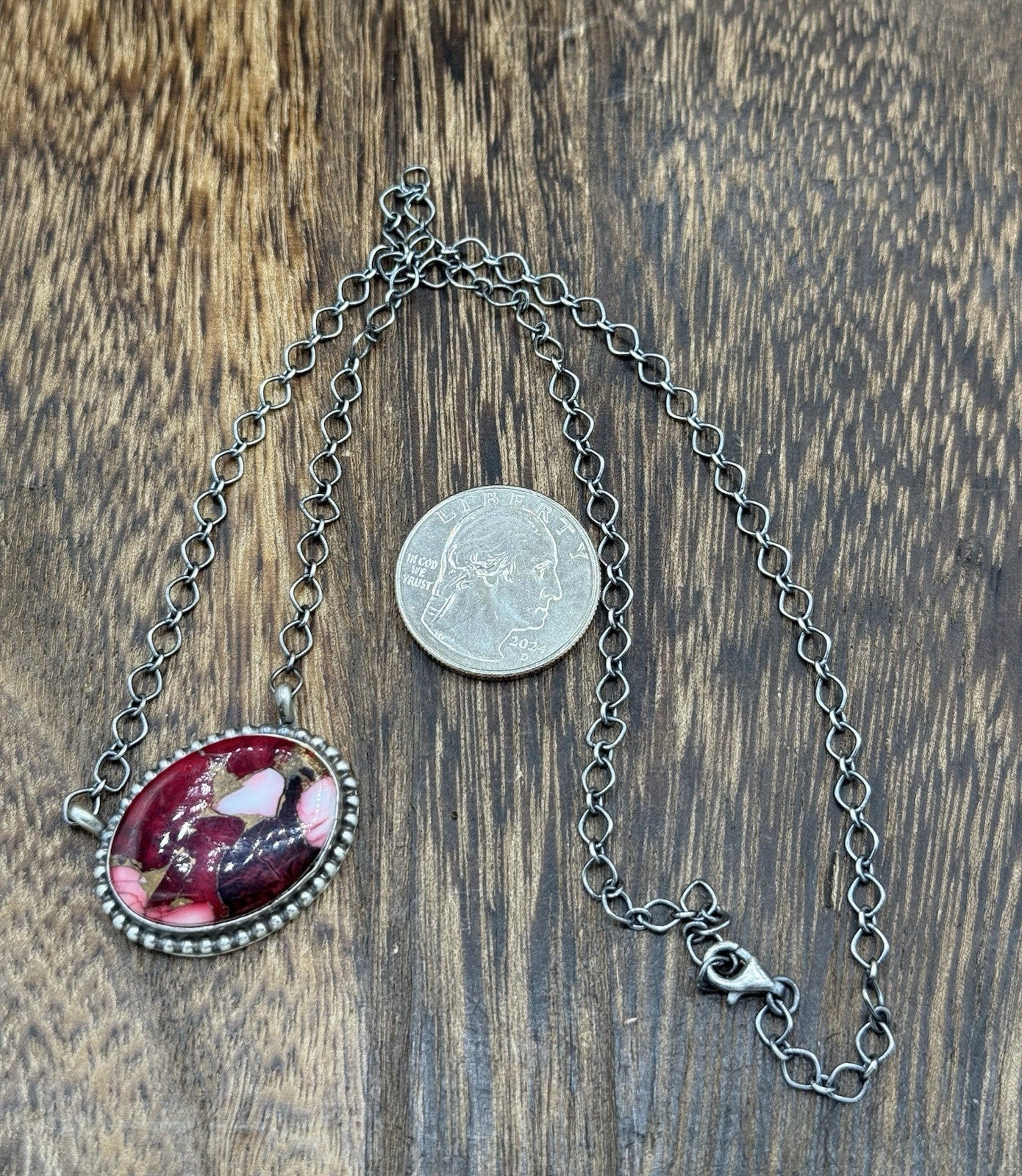 Native American Navajo Handmade Sterling Silver Dahlia Rose Bar Necklace 18”