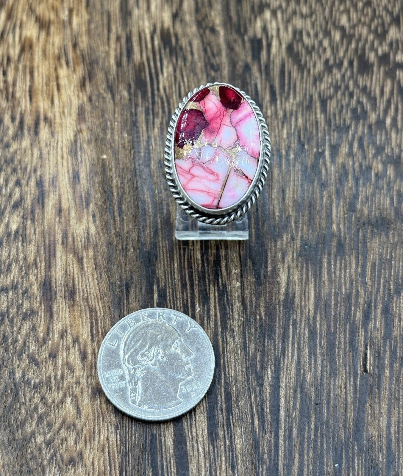 Navajo Handmade Sterling Silver Dahlia Rose Adjustable Ring Size 7 To 10