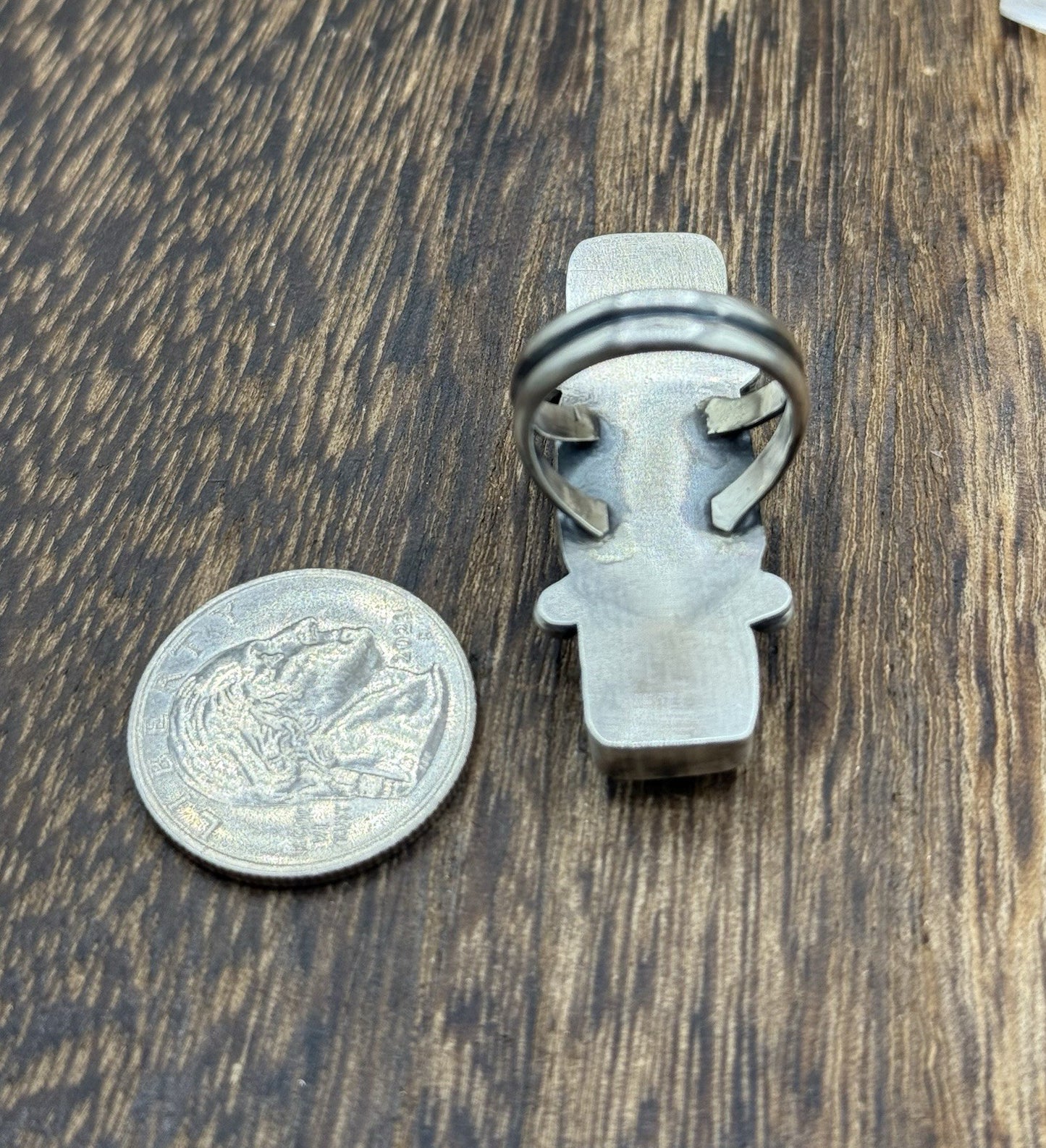 Native Navajo Handmade Sterling Silver Mixed Stone Turquoise Cluster Ring Size 7