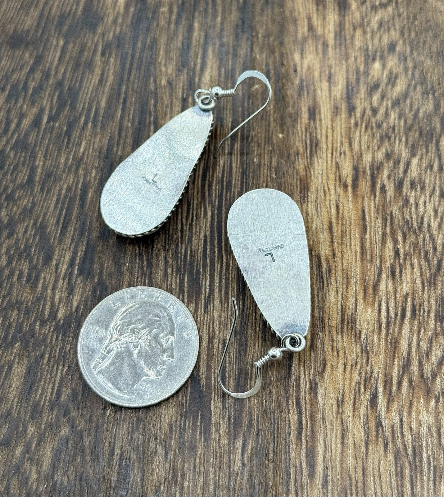 Native Navajo Handmade Sterling Silver Orange Spiny Oyster Shell Dangle Earrings